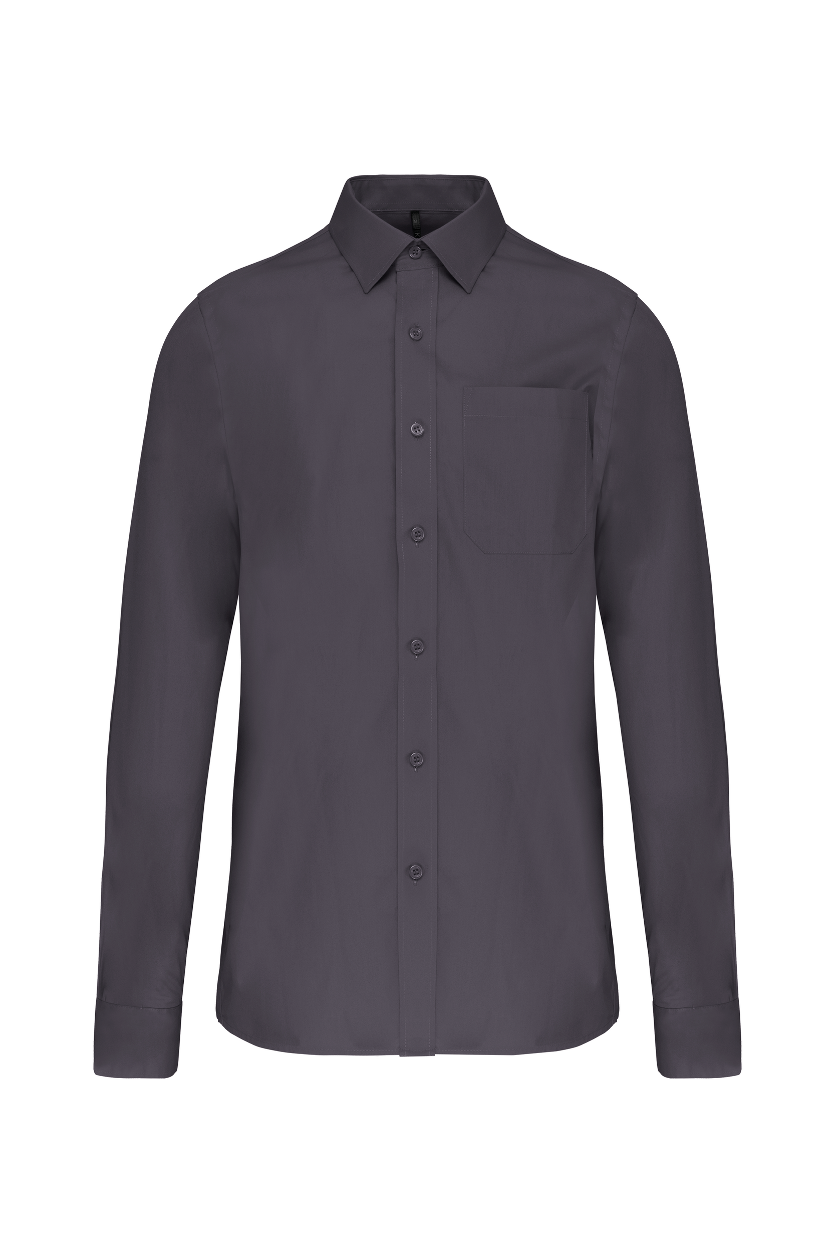 Kariban Heren poplin overhemd lange mouwen — Zinc