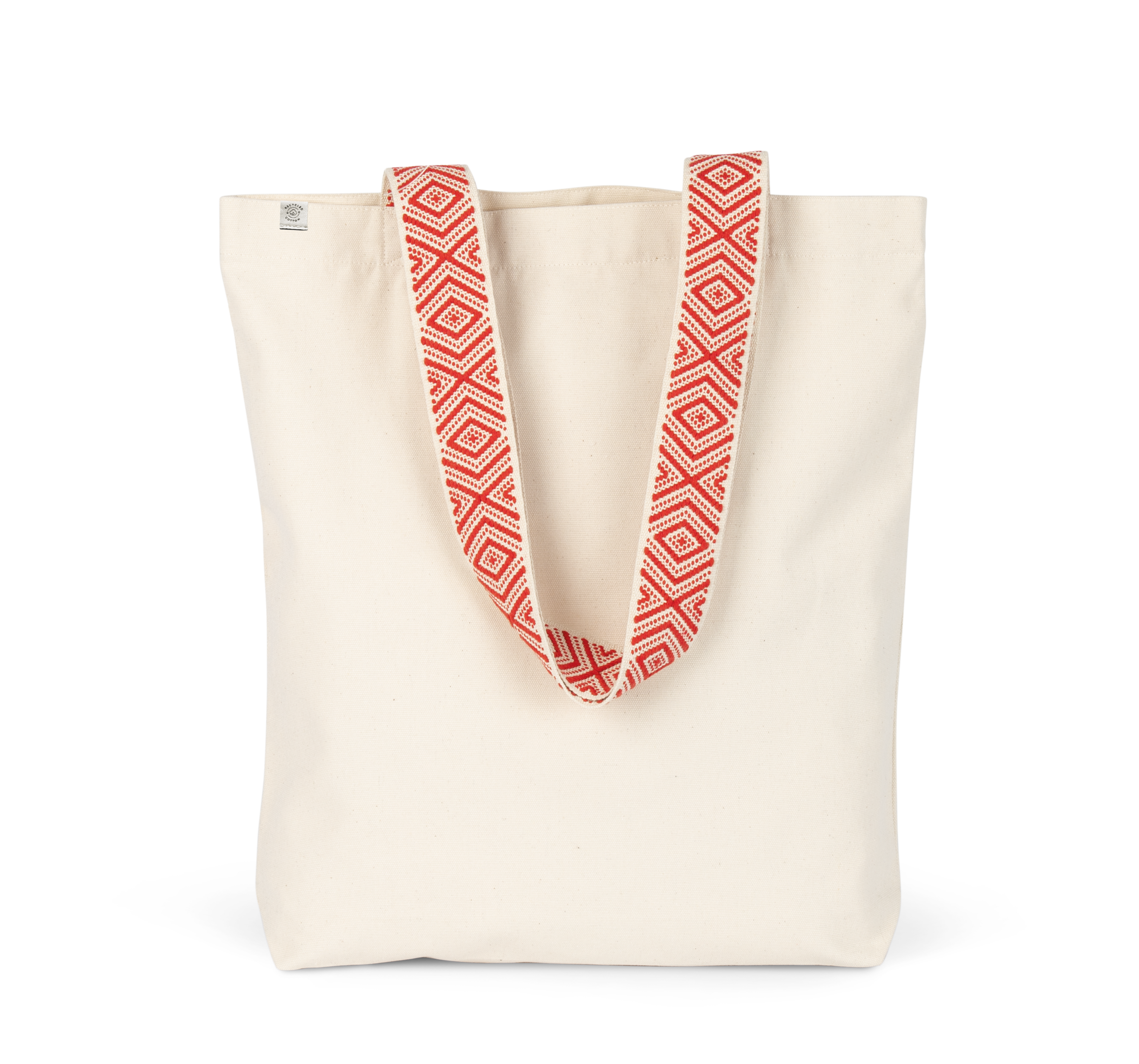 Kimood Gerecyclede shopper — Ecume / Ethnic Red