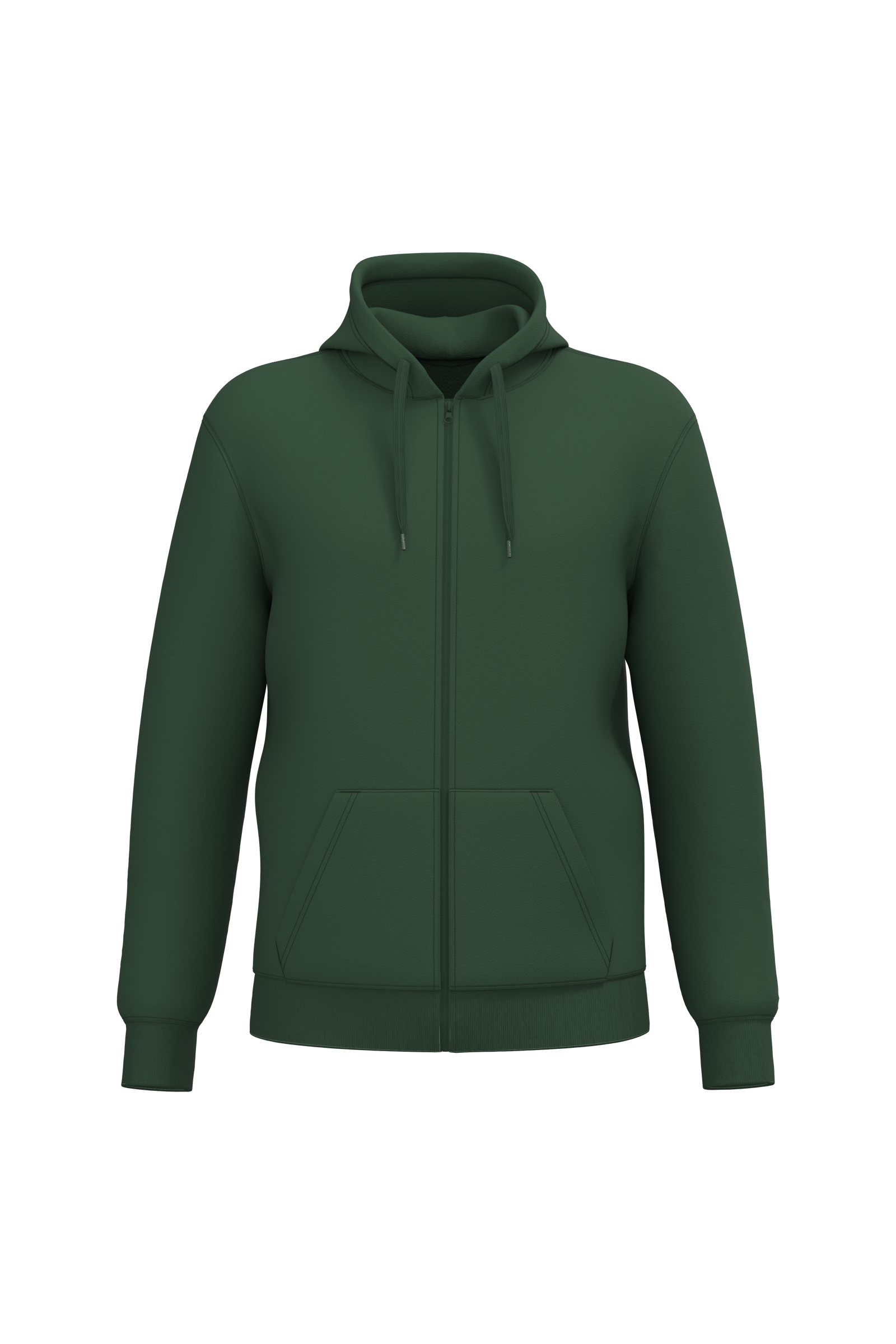 Kariban Gerecyclede uniseks sweater met rits en capuchon — Forest Green