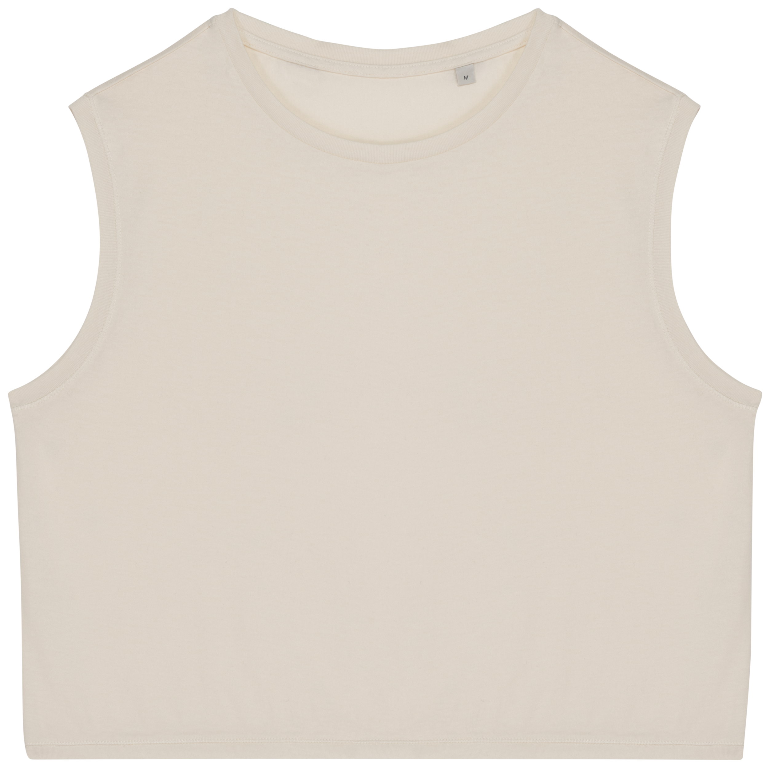 Native Spirit Ecologisch cropped mouwloos dames-T-shirt — Washed Ivory