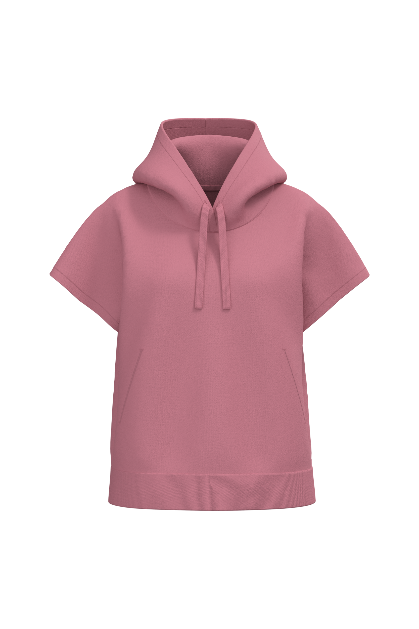 Native Spirit Ecologische ruime, mouwloze damessweater met capuchon in French Terry — Antique Rose
