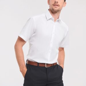 Russell Men's Short Sleeve Herringbone Shirt