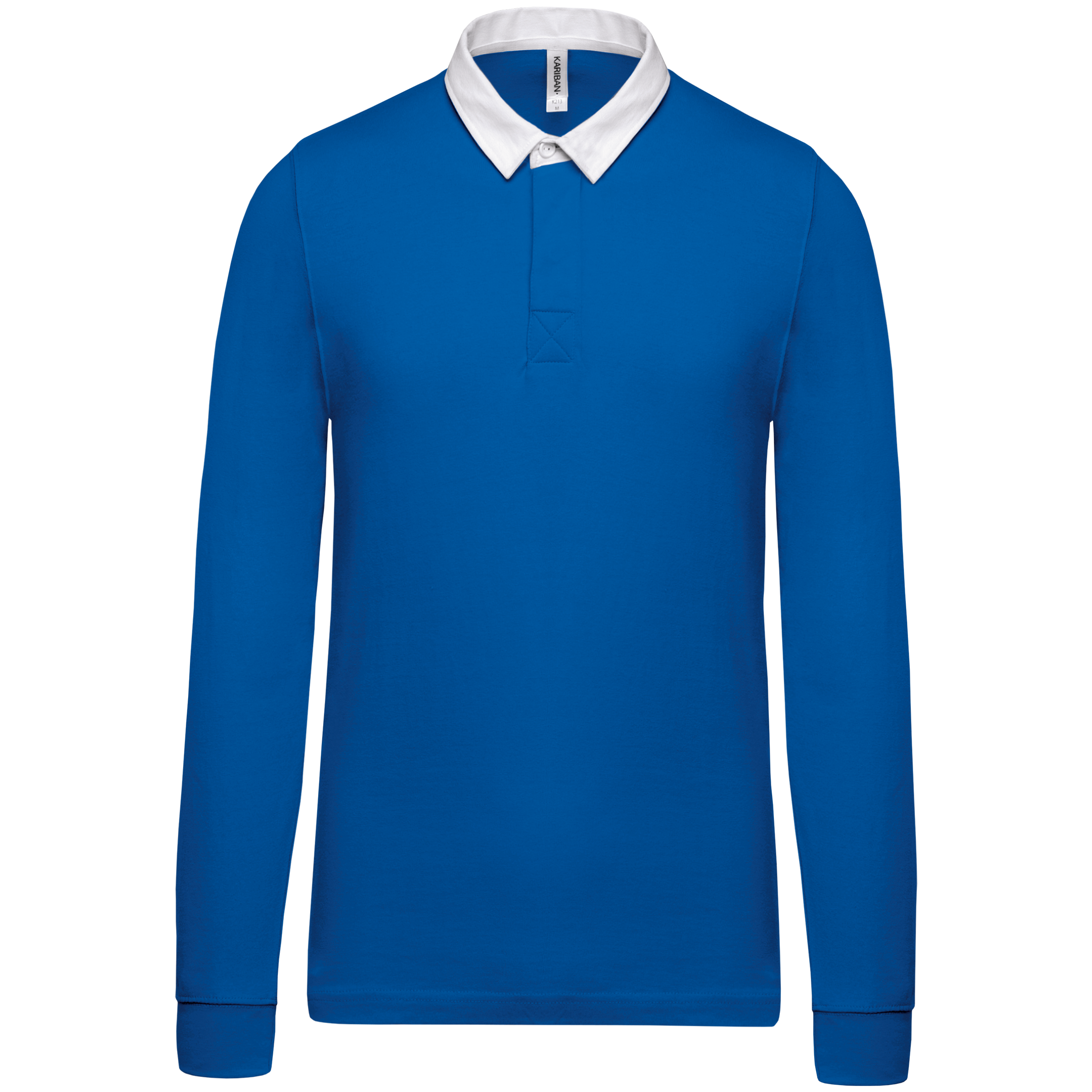 Kariban Rugbypolo — Light Royal Blue / White