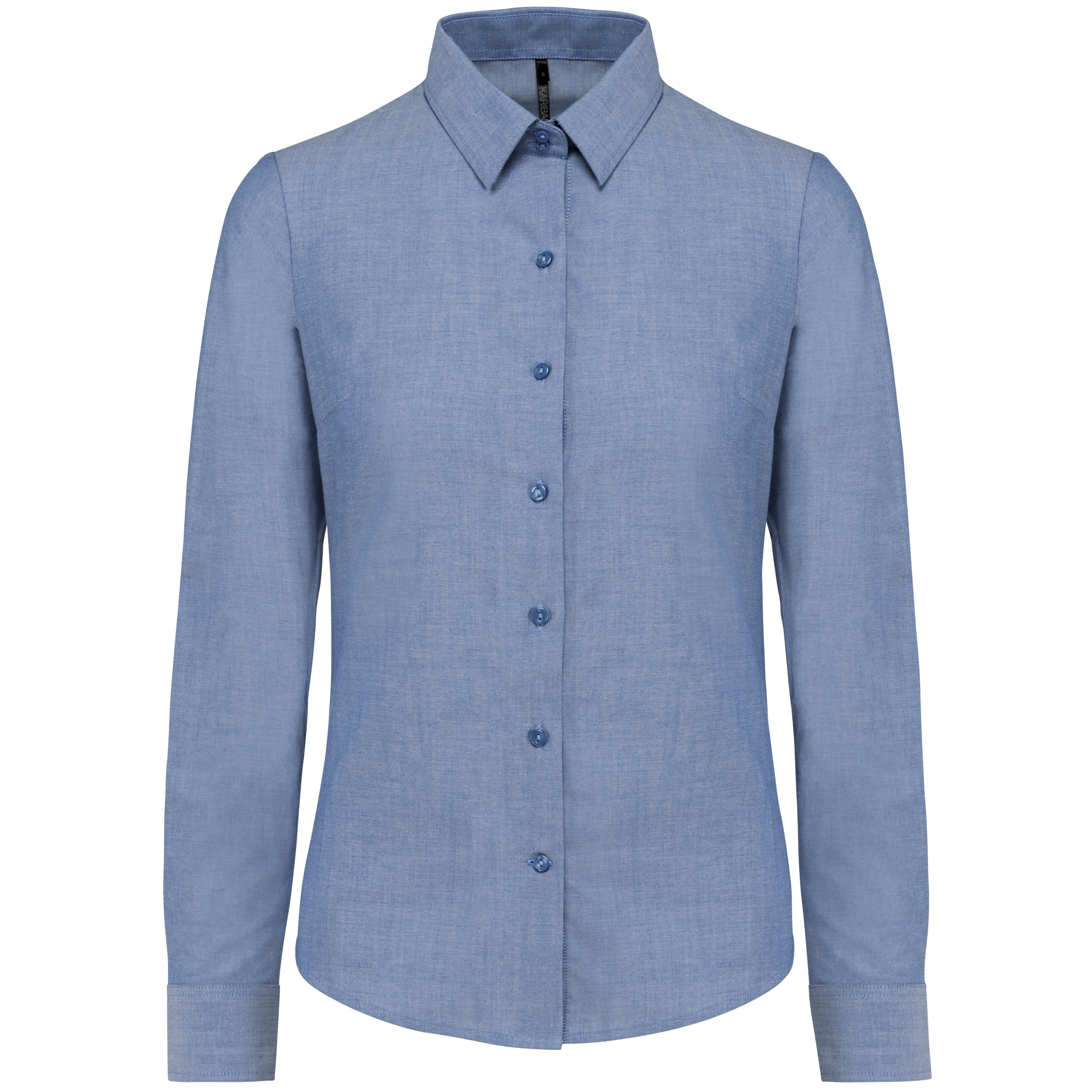 Kariban Dames Oxford blouse lange mouwen — Oxford Cobalt Blue