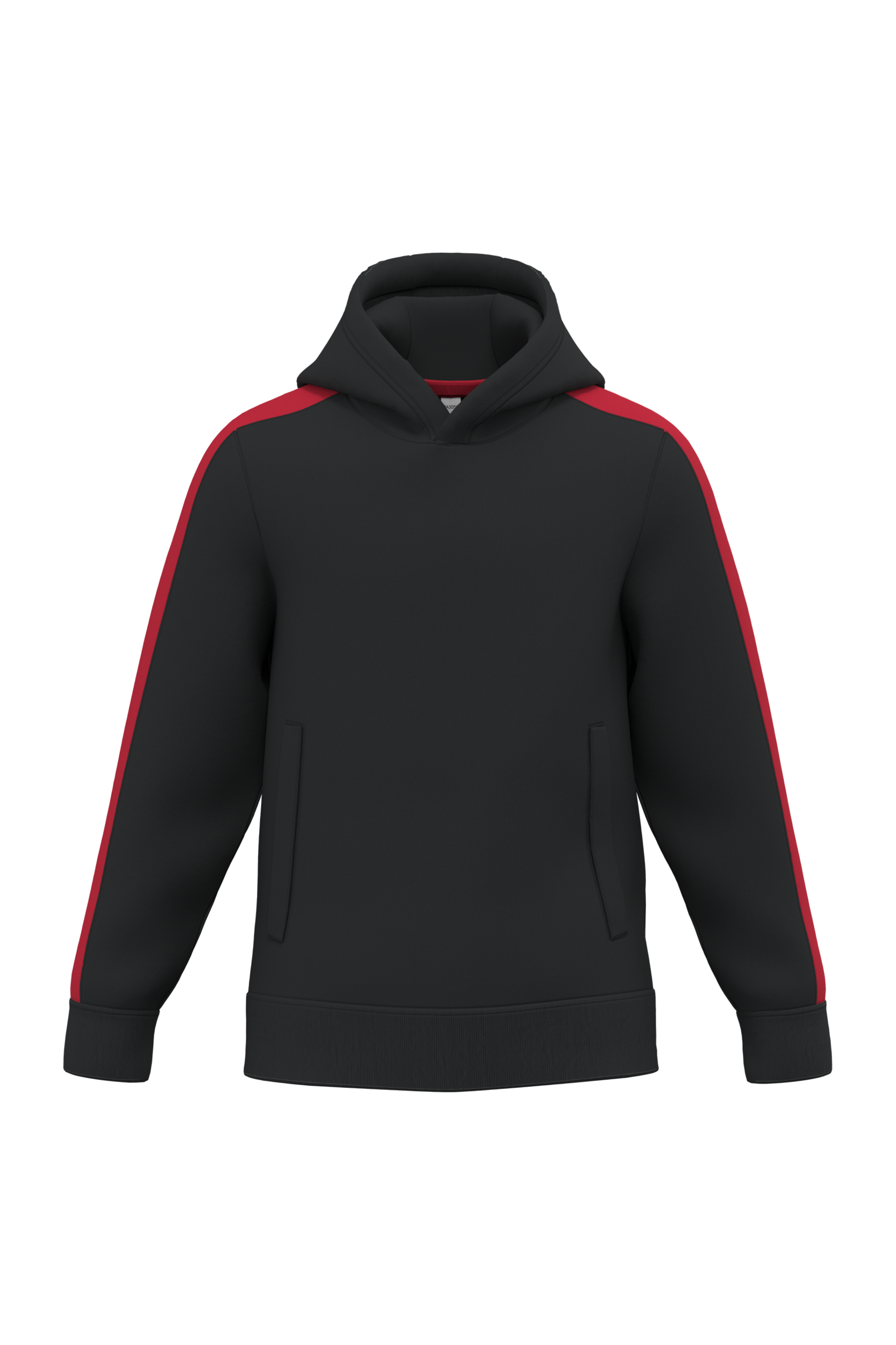 PROACT® Tweekleurige teamwear hoodie voor kinderen — Black / Sporty Red