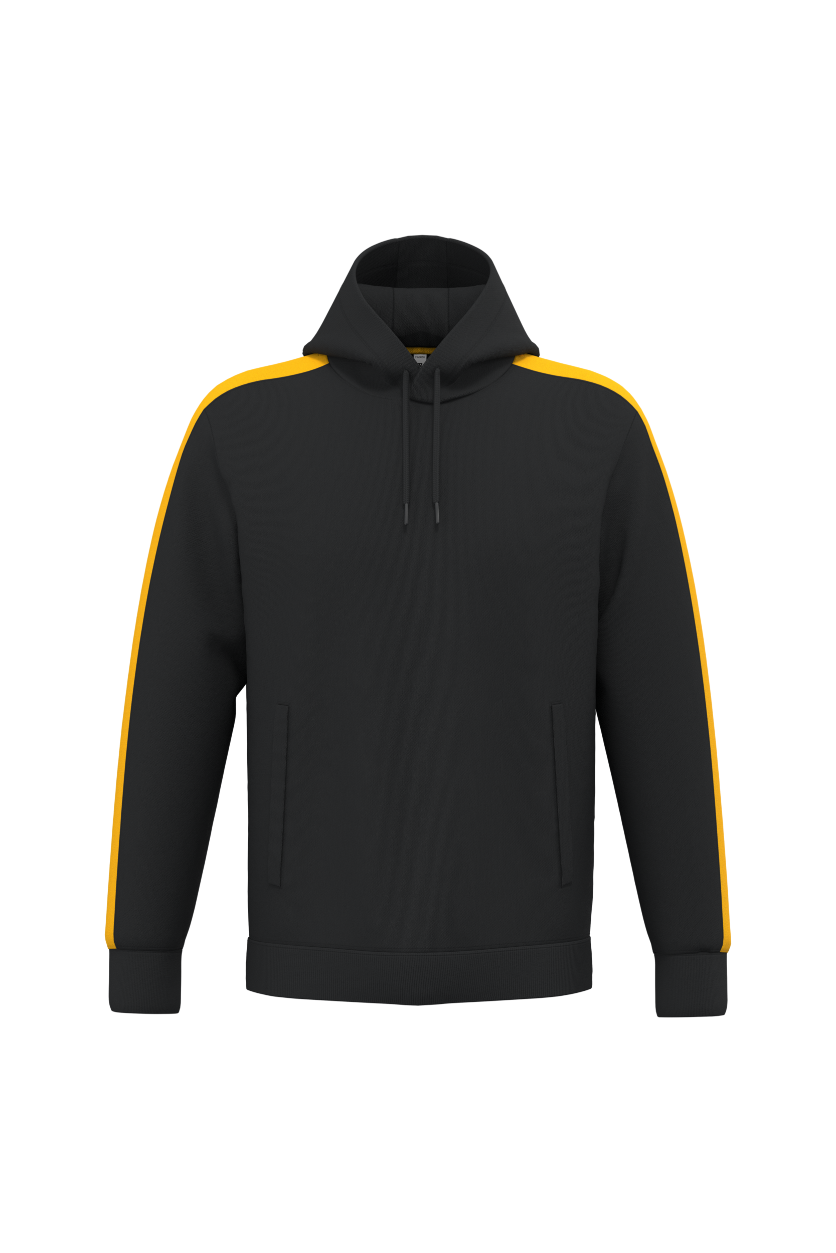 PROACT® Uniseks tweekleurige teamwear hoodie — Black / Sporty Yellow