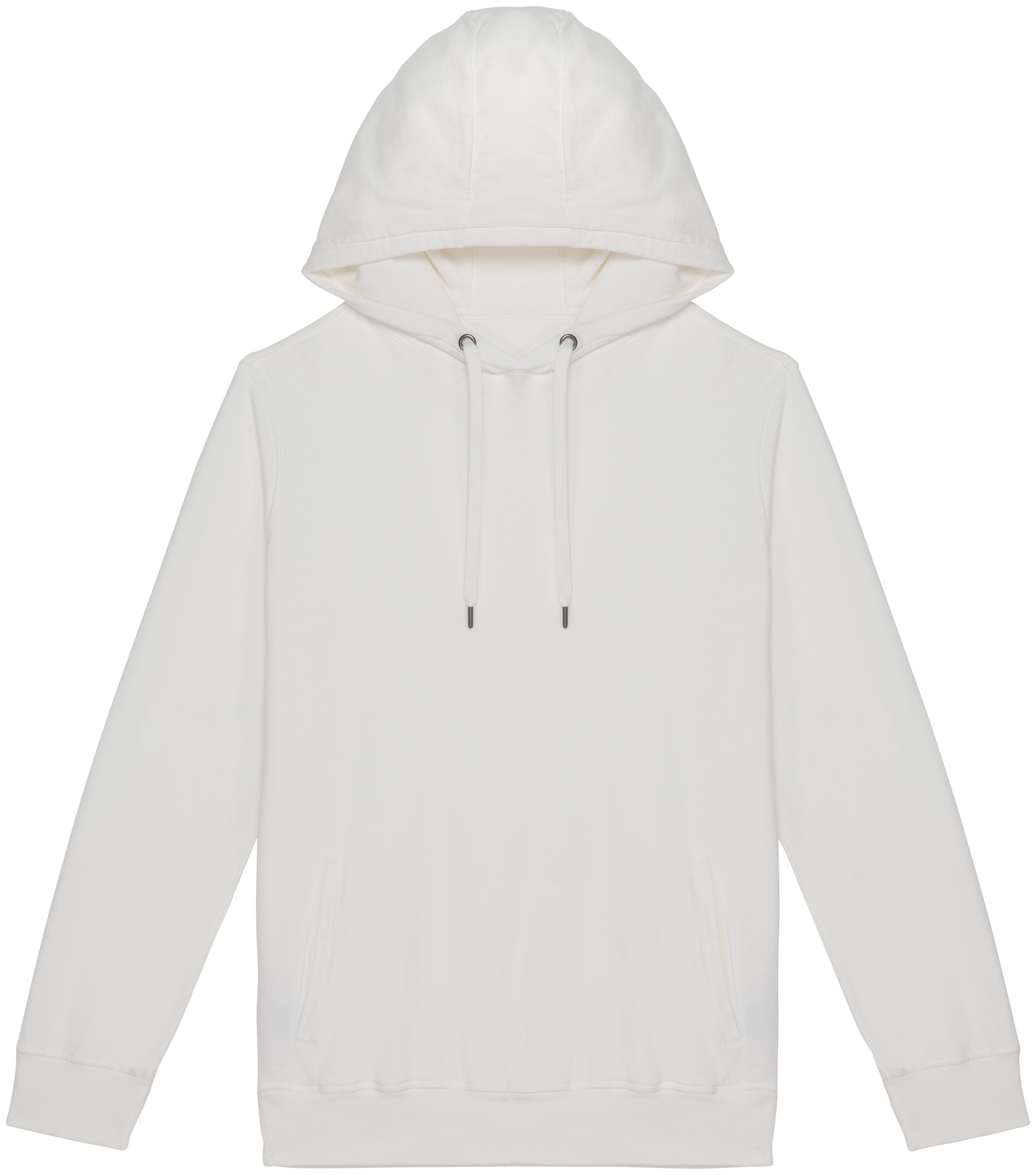 Native Spirit Ecologische uniseks sweater met capuchon French Terry — Washed Ivory