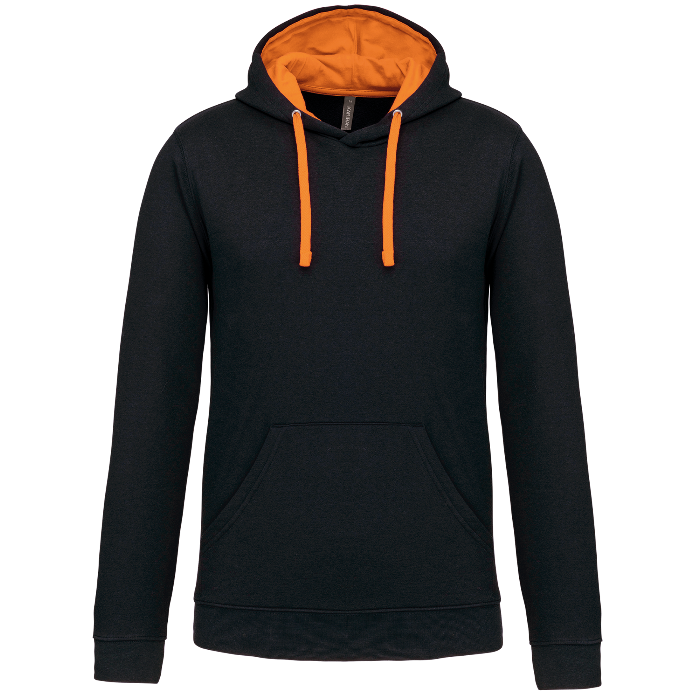 Kariban Sweater met contrasterende capuchon — Black / Orange