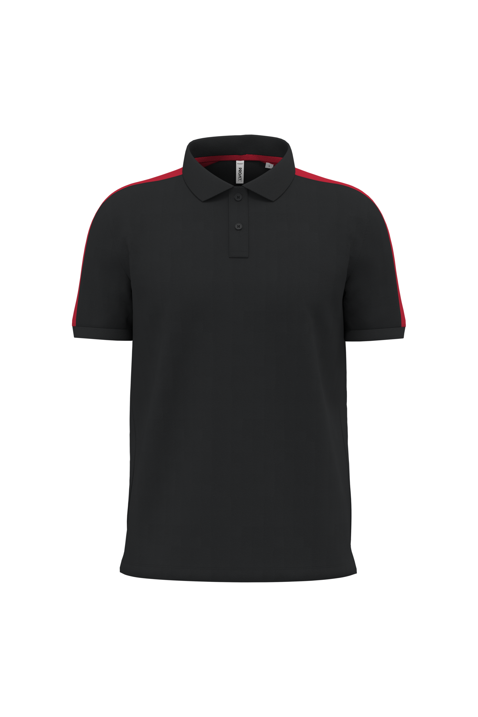 PROACT® Uniseks teamwear polo — Black / Sporty Red
