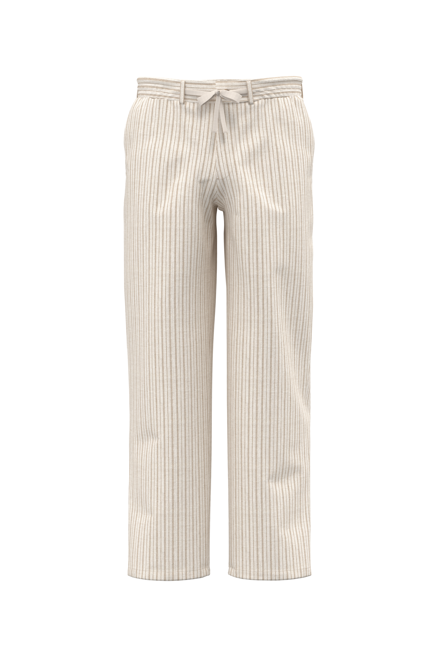 Spasso Gestreepte linnen herenbroek — Ivory / Wet Sand Stripes