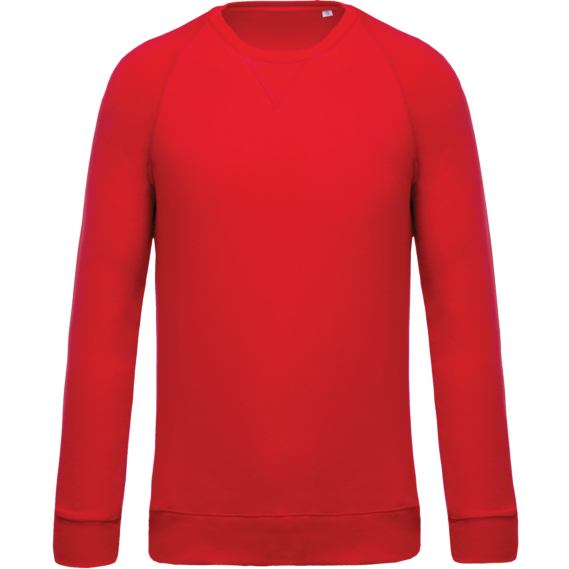 Kariban Herensweater BIO ronde hals raglanmouwen — Red