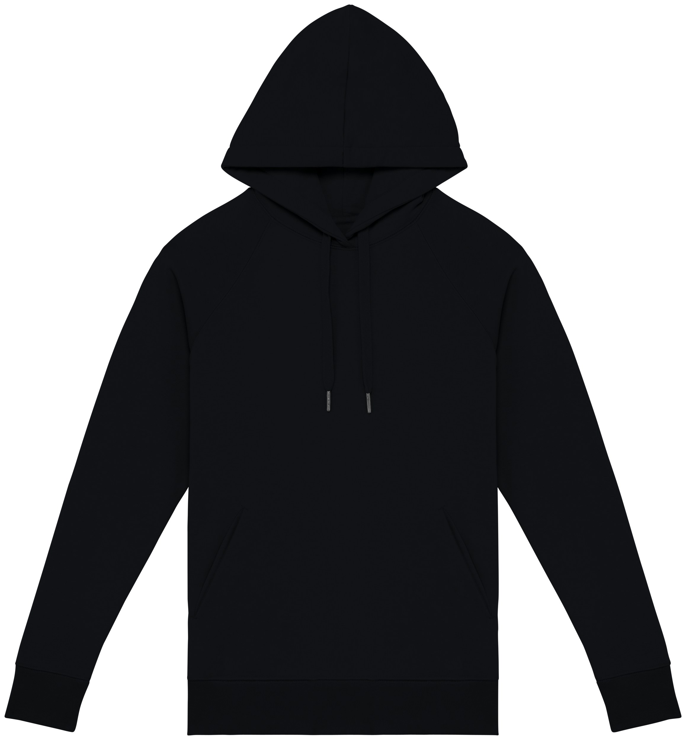 Native Spirit Ecologische damessweater met capuchon en raglanmouwen — Black