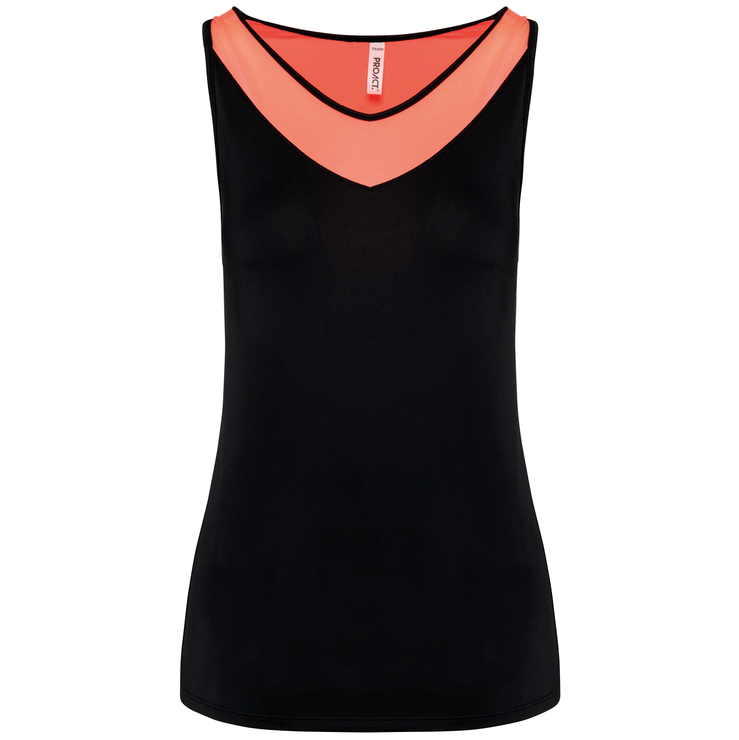 PROACT® Tweekleurige padeltop voor dames — Black / Coral