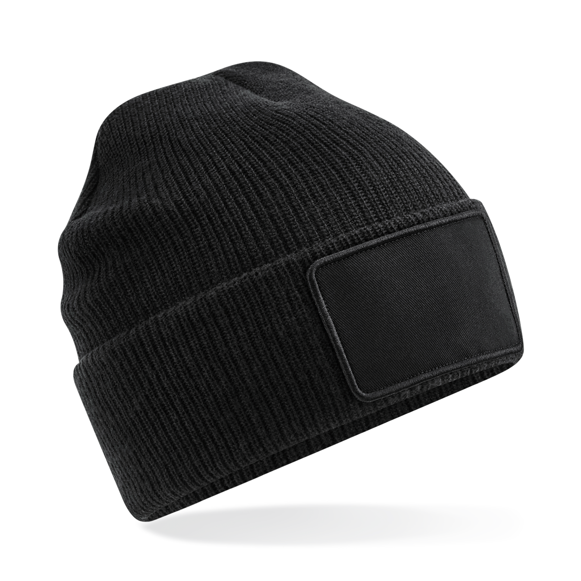Beechfield® Thinsulate™ muts met afneembare patch — Black
