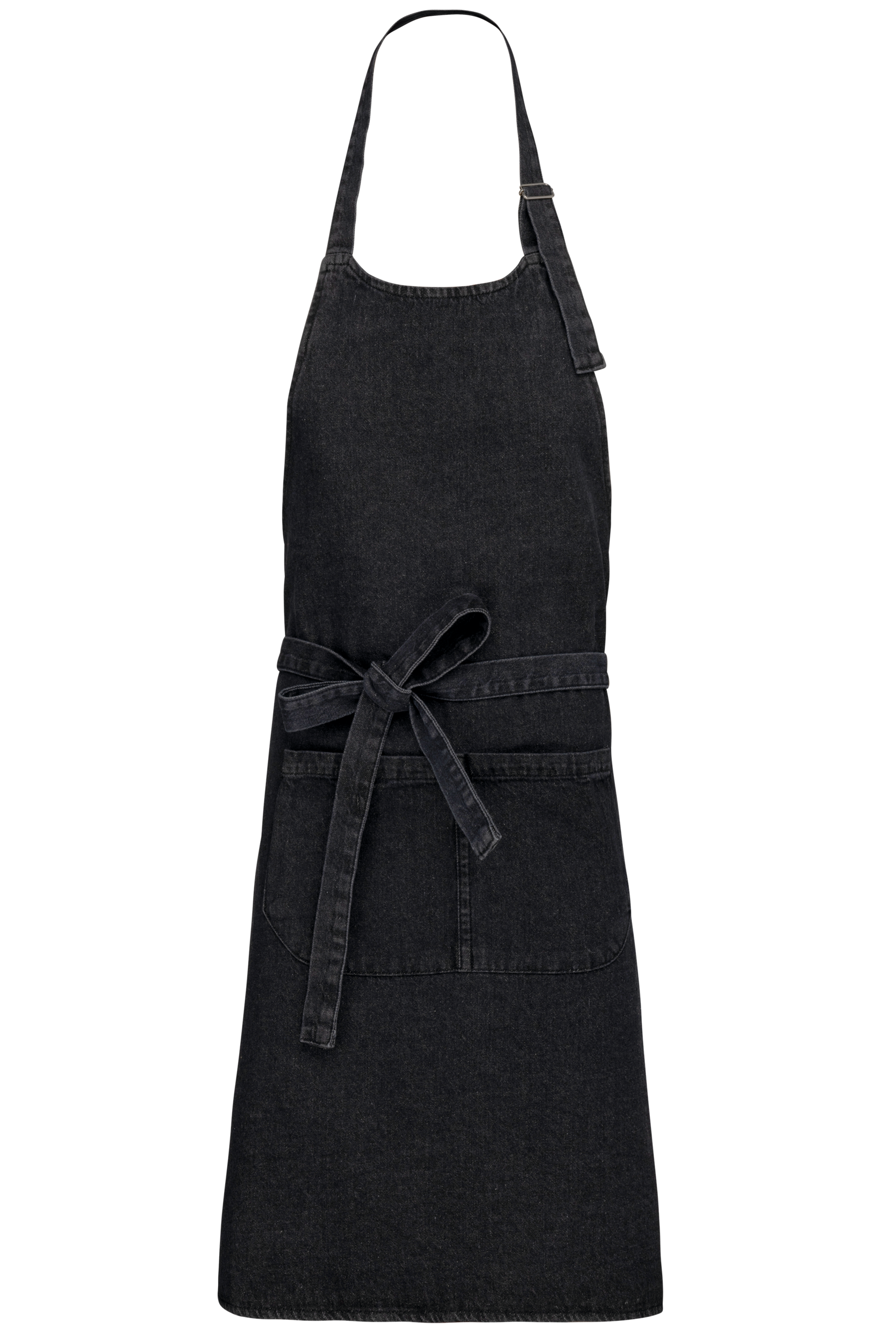 Kariban Katoenen schort met zak — Black Denim