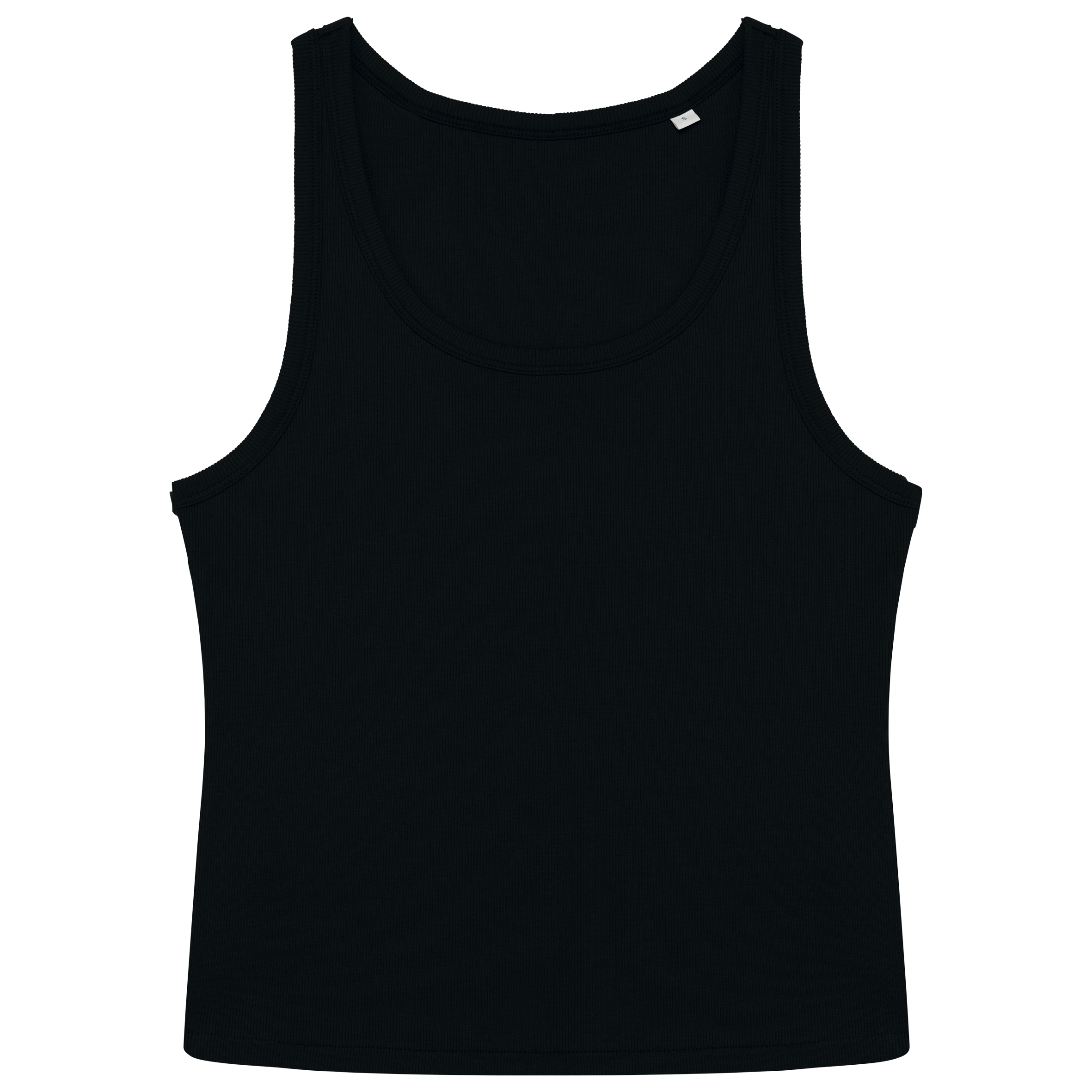 Native Spirit Ecologische geribde damestop — Black