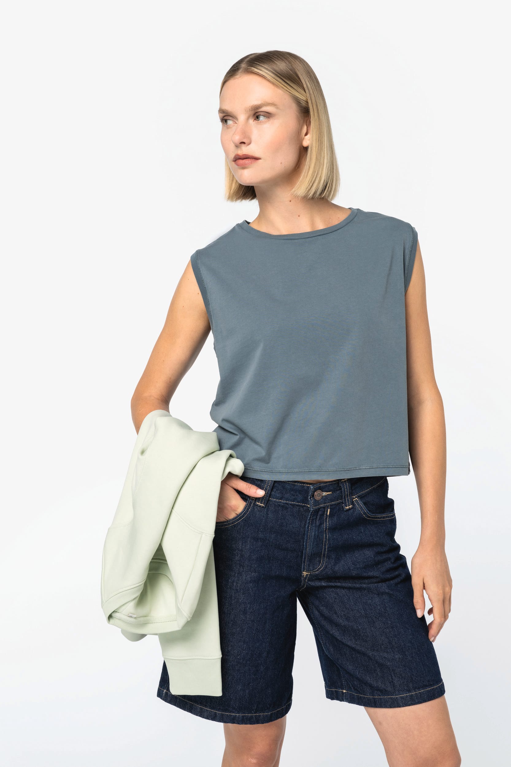 Native Spirit Ecologisch cropped mouwloos dames-T-shirt