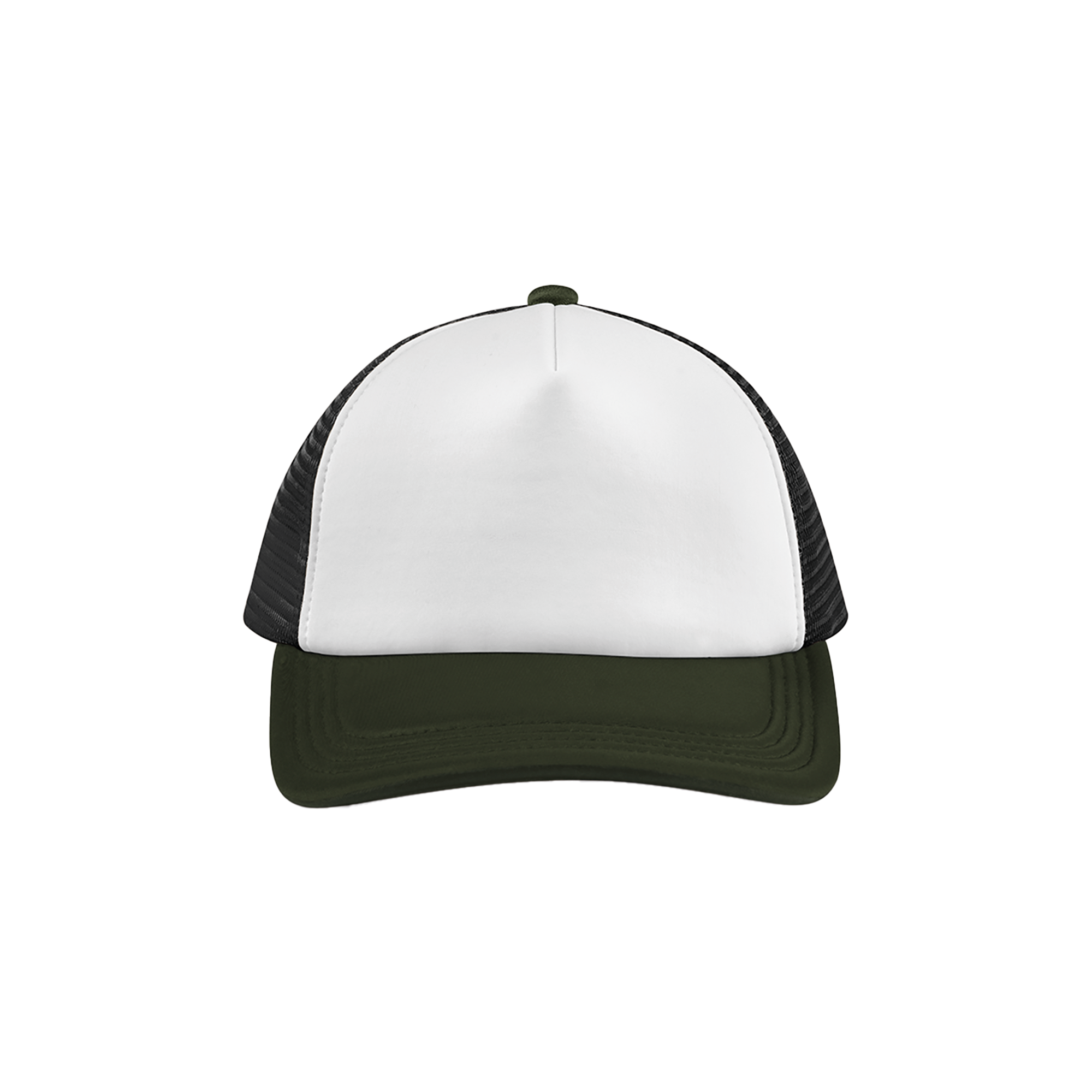 Beechfield® Meerkleurige 5-panel truckerpet — Black / Dark olive