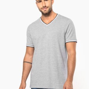 Kariban Heren-T-shirt piqué V-hals