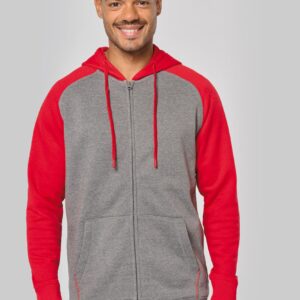 PROACT® Tweekleurig sweatvest met capuchon unisex