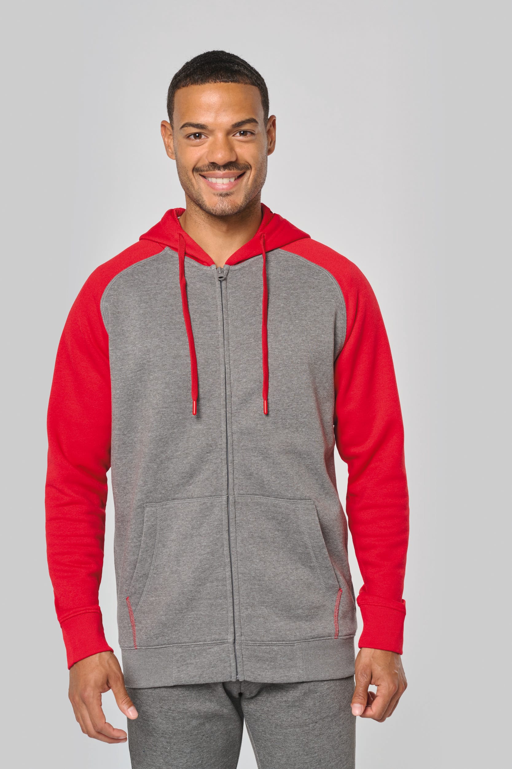 PROACT® Tweekleurig sweatvest met capuchon unisex