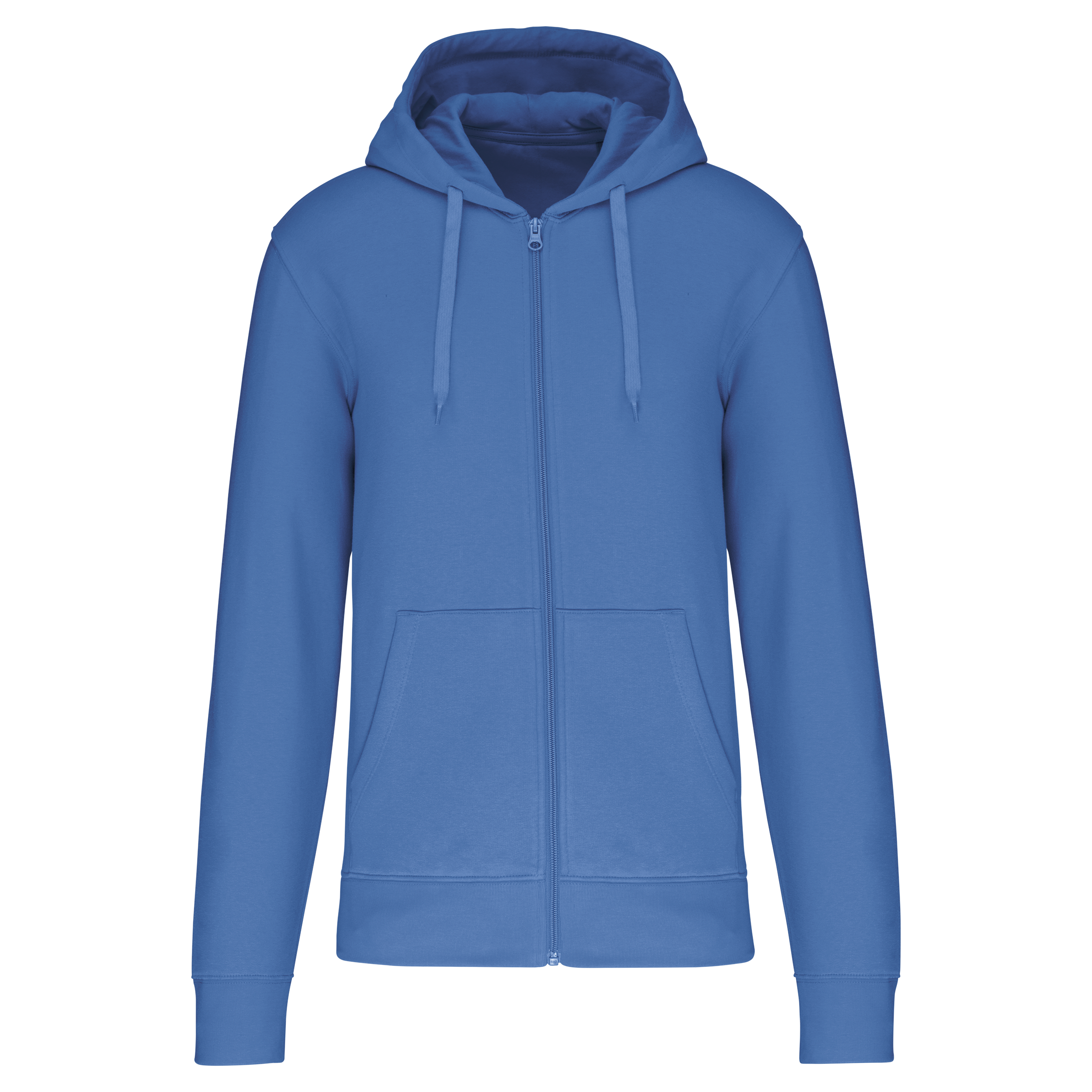 Kariban Ecologische herensweater met capuchon en ritssluiting — Light Royal Blue