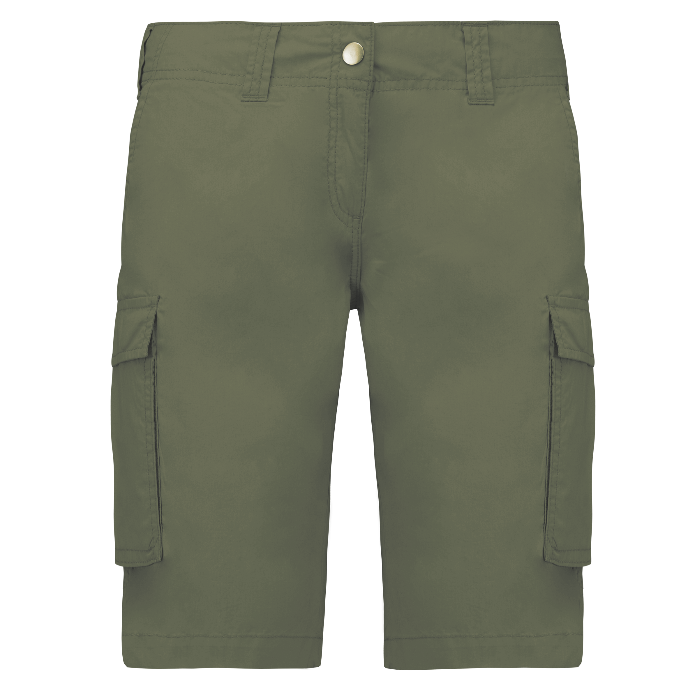 Kariban Lichte damesbermuda met diverse zakken — Light khaki