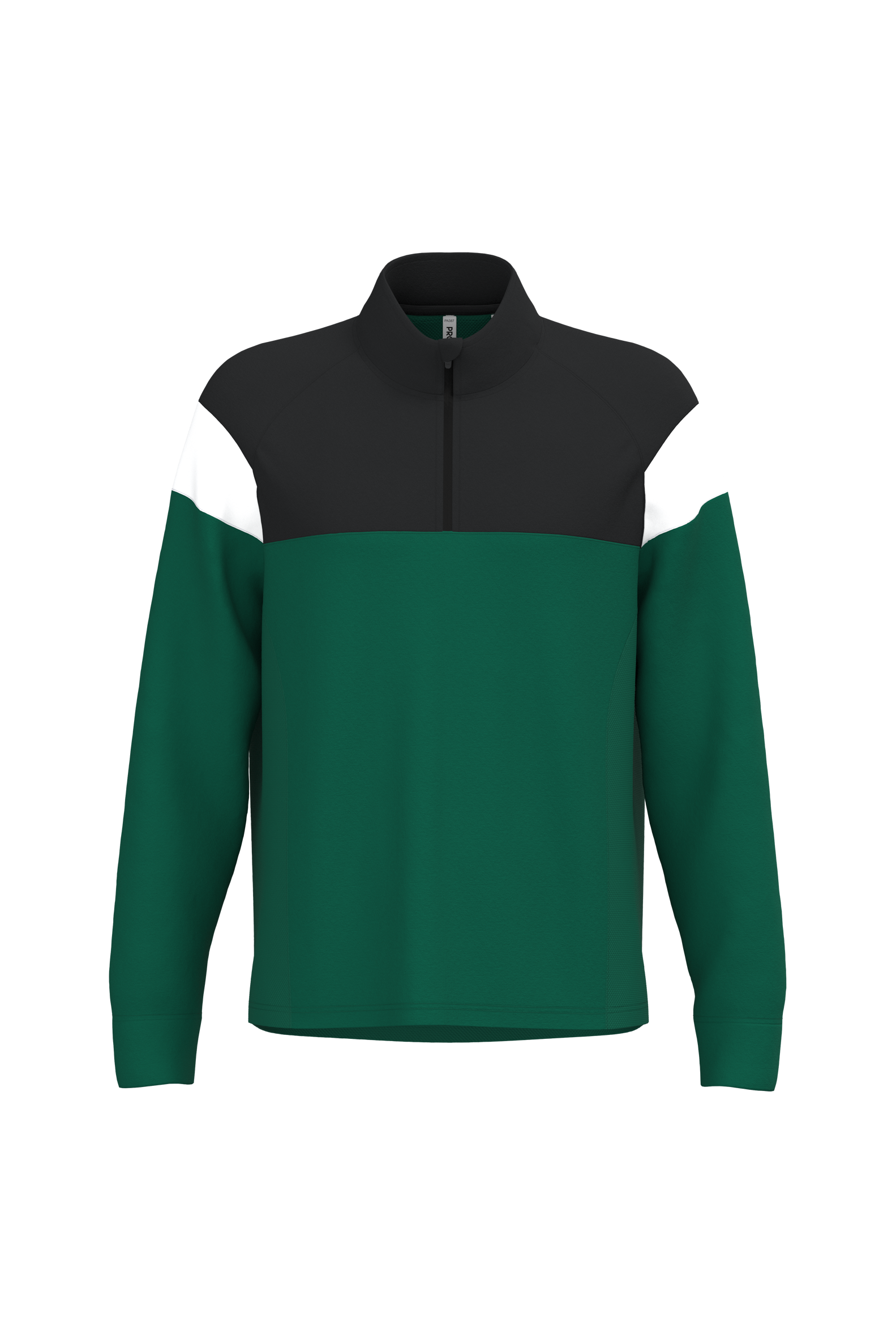 PROACT® Trainingssweater 1/4 rits uniseks — Dark Green / Black
