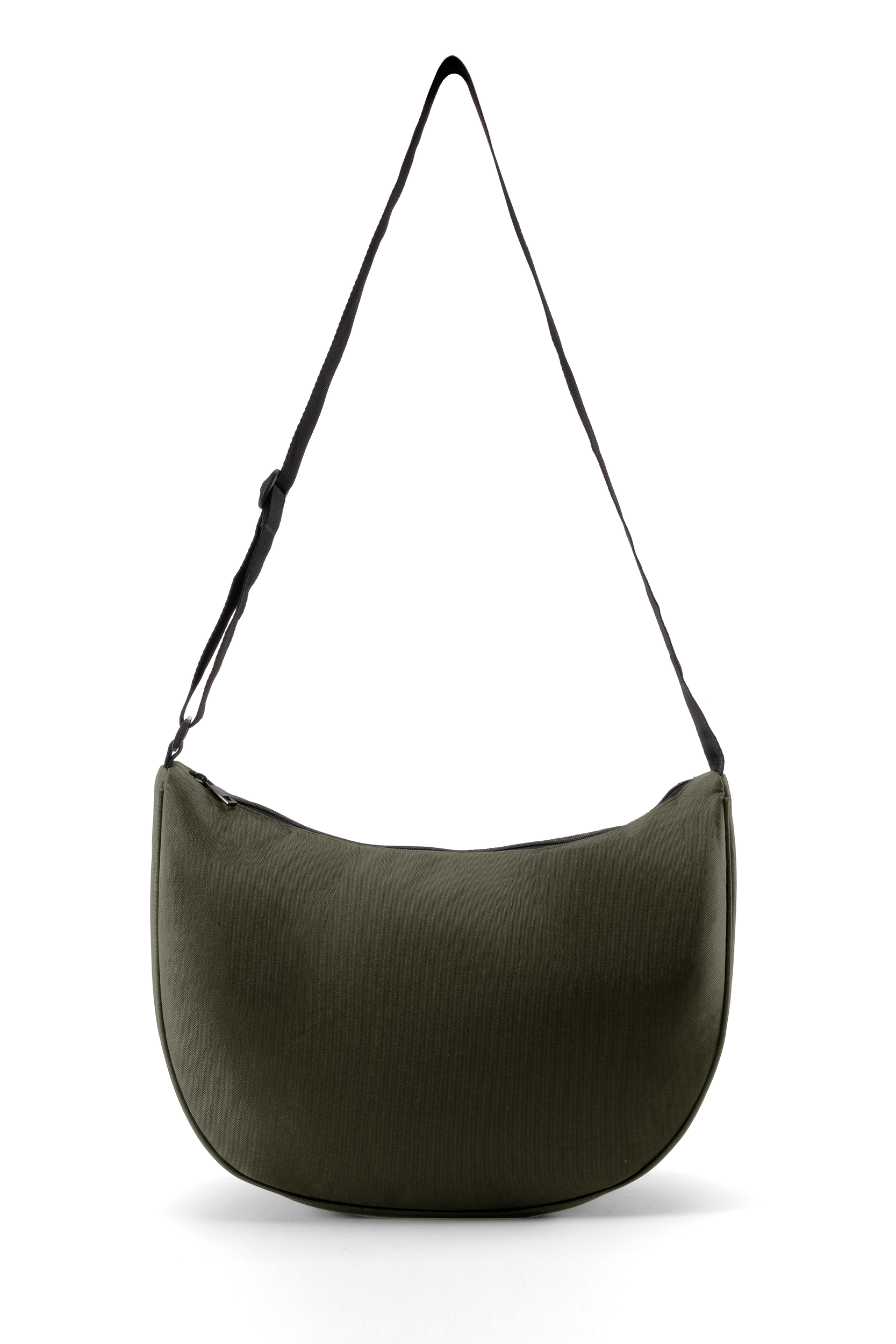 Native Spirit Duurzame halvemaan crossbodytas — Organic Khaki / Black