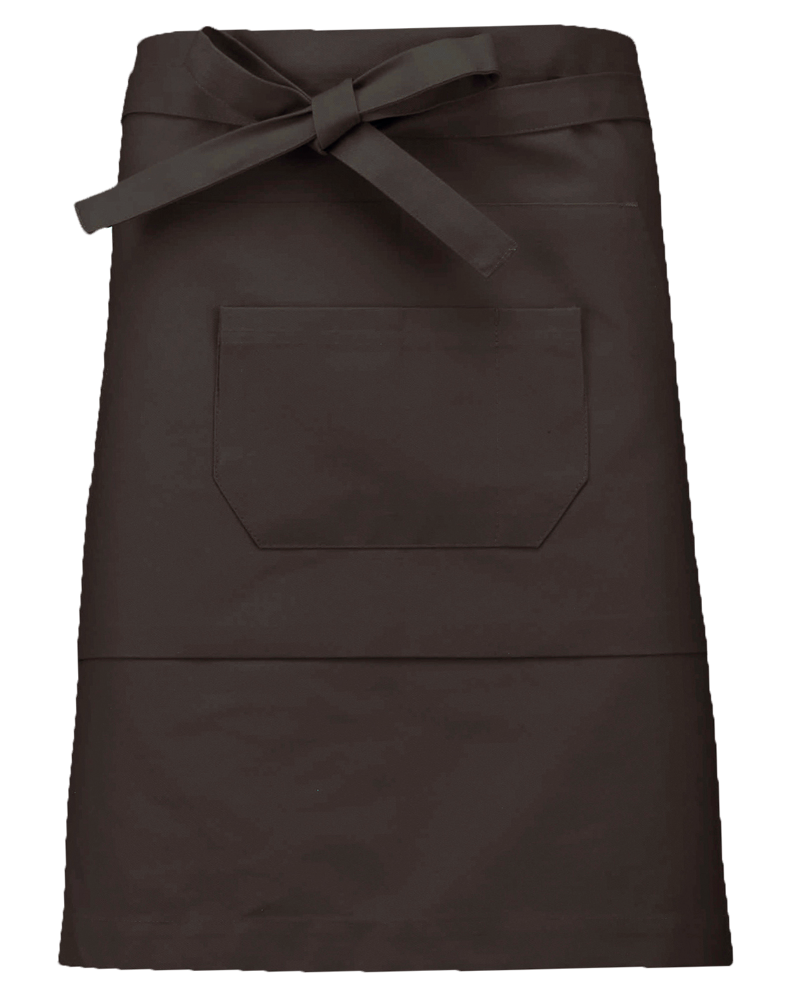 Kariban Katoenen halflang schort — Chocolate
