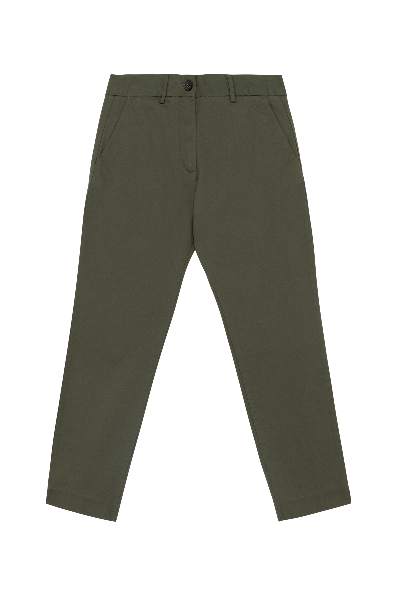 Native Spirit Ecologische enkellange chinobroek dames — Organic Khaki