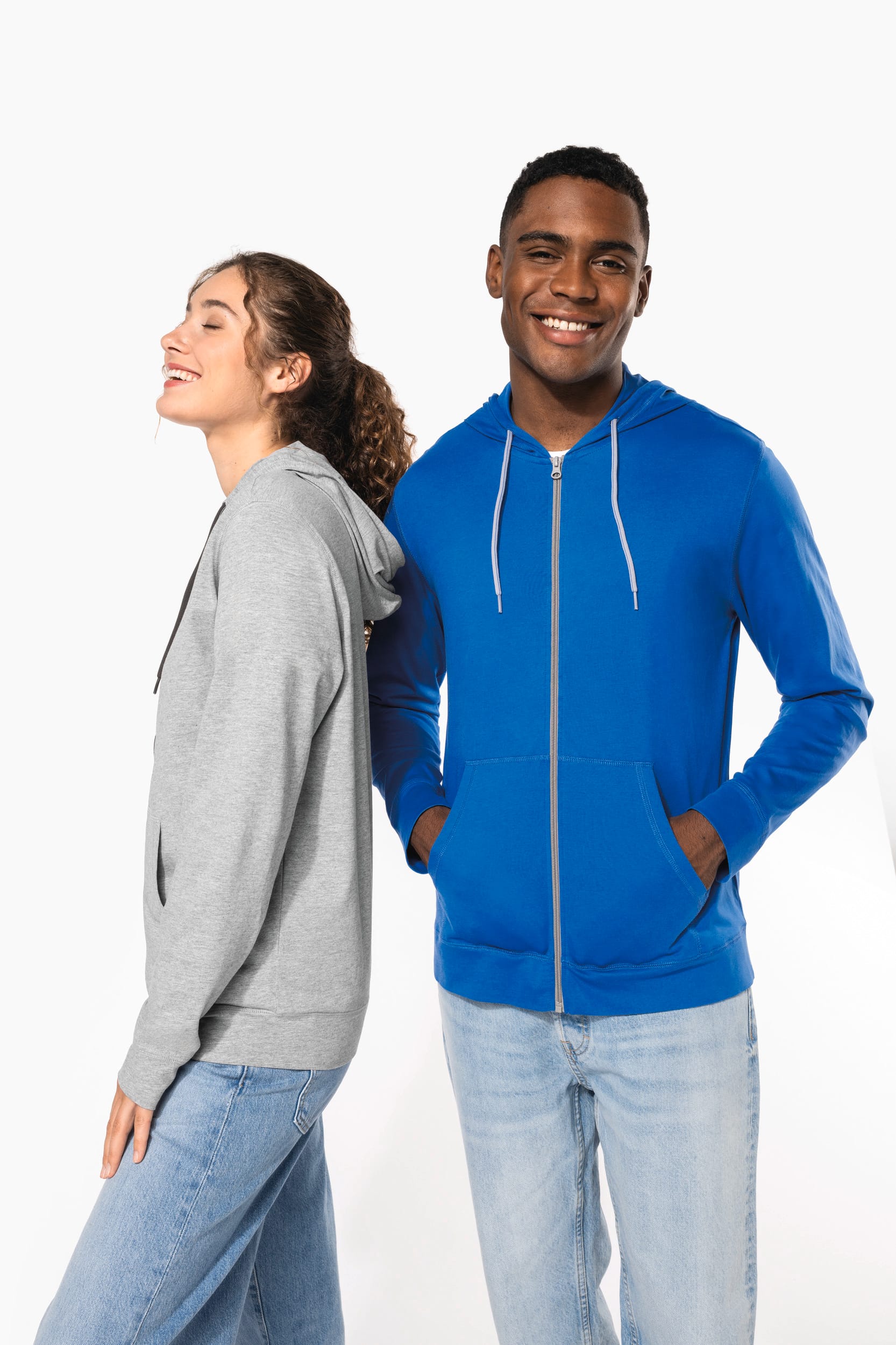 Kariban Licht katoenen sweatvest met capuchon