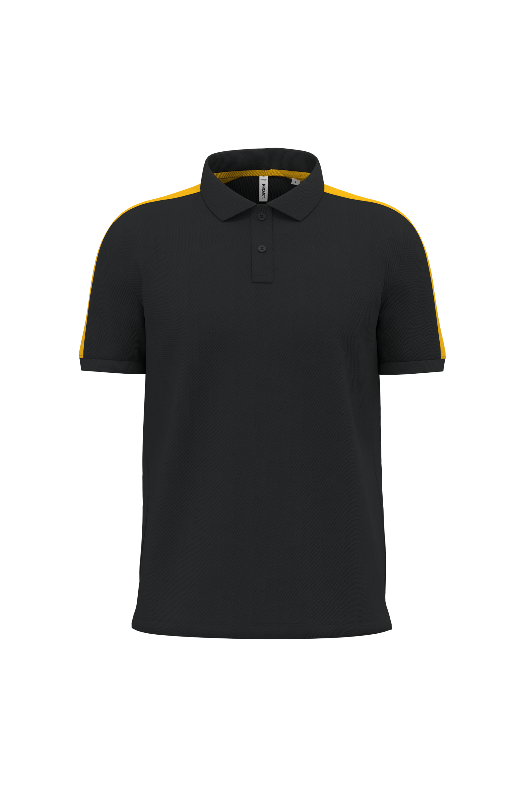 PROACT® Uniseks teamwear polo — Black / Sporty Yellow