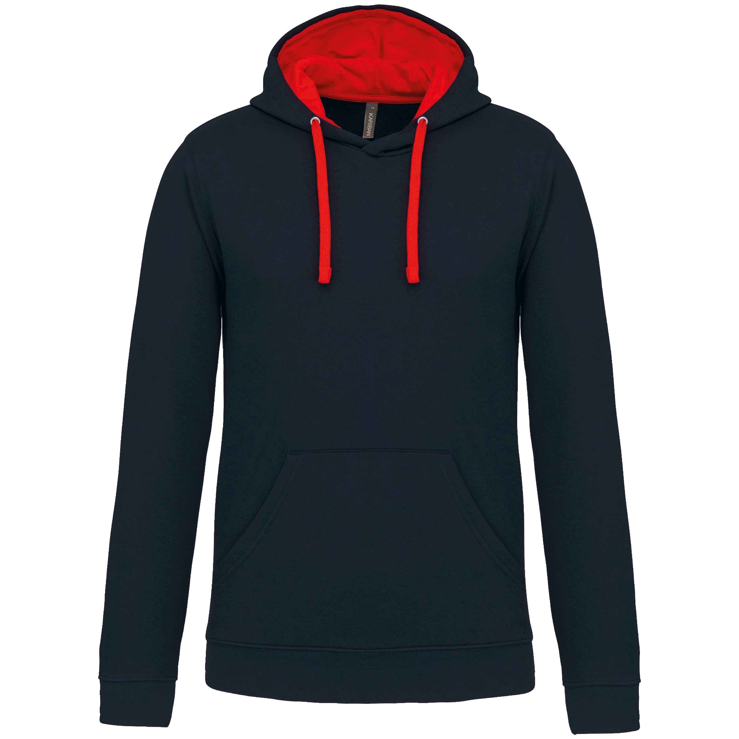 Kariban Sweater met contrasterende capuchon — Navy / Red