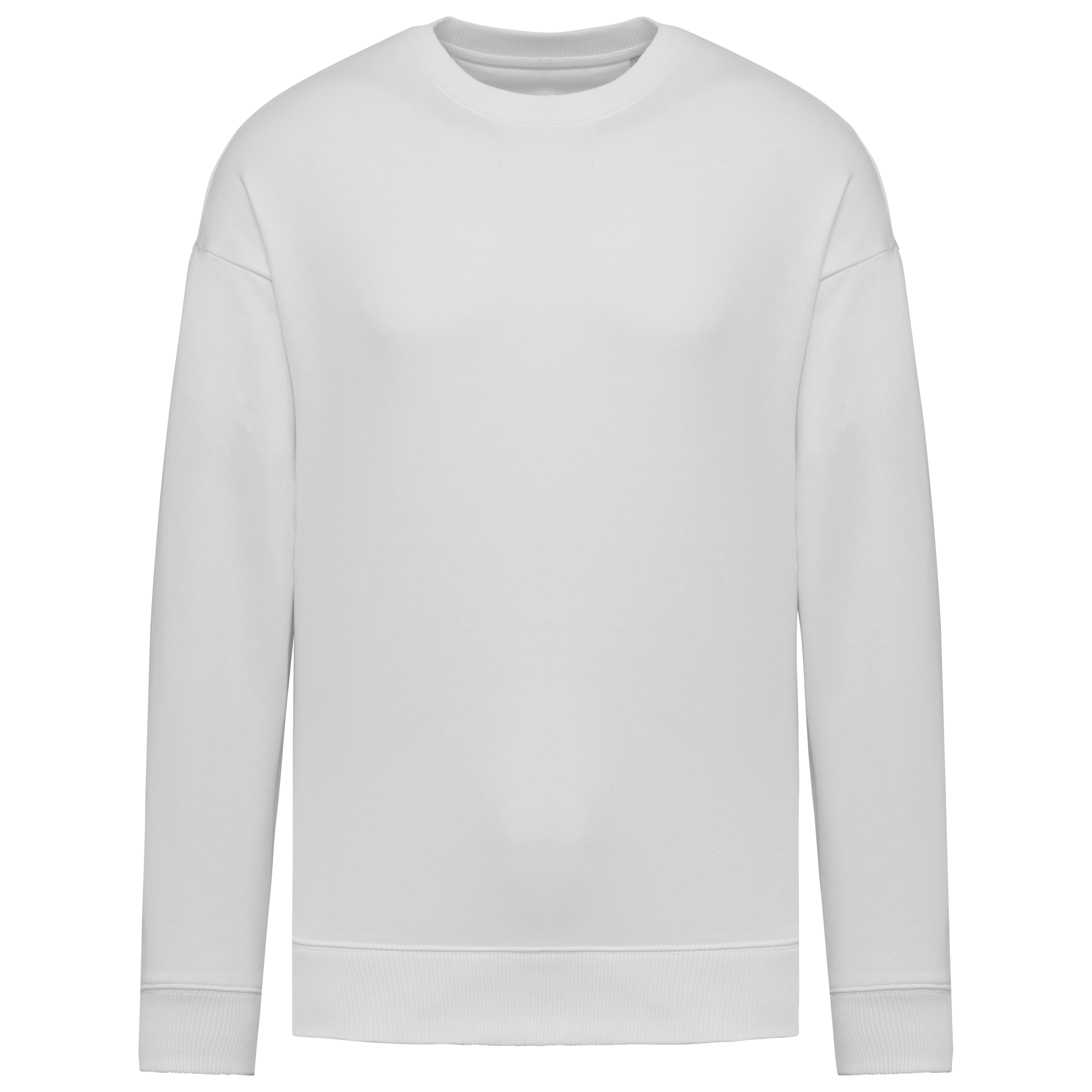 Native Spirit Ecologische oversized uniseks sweater met ronde hals — White