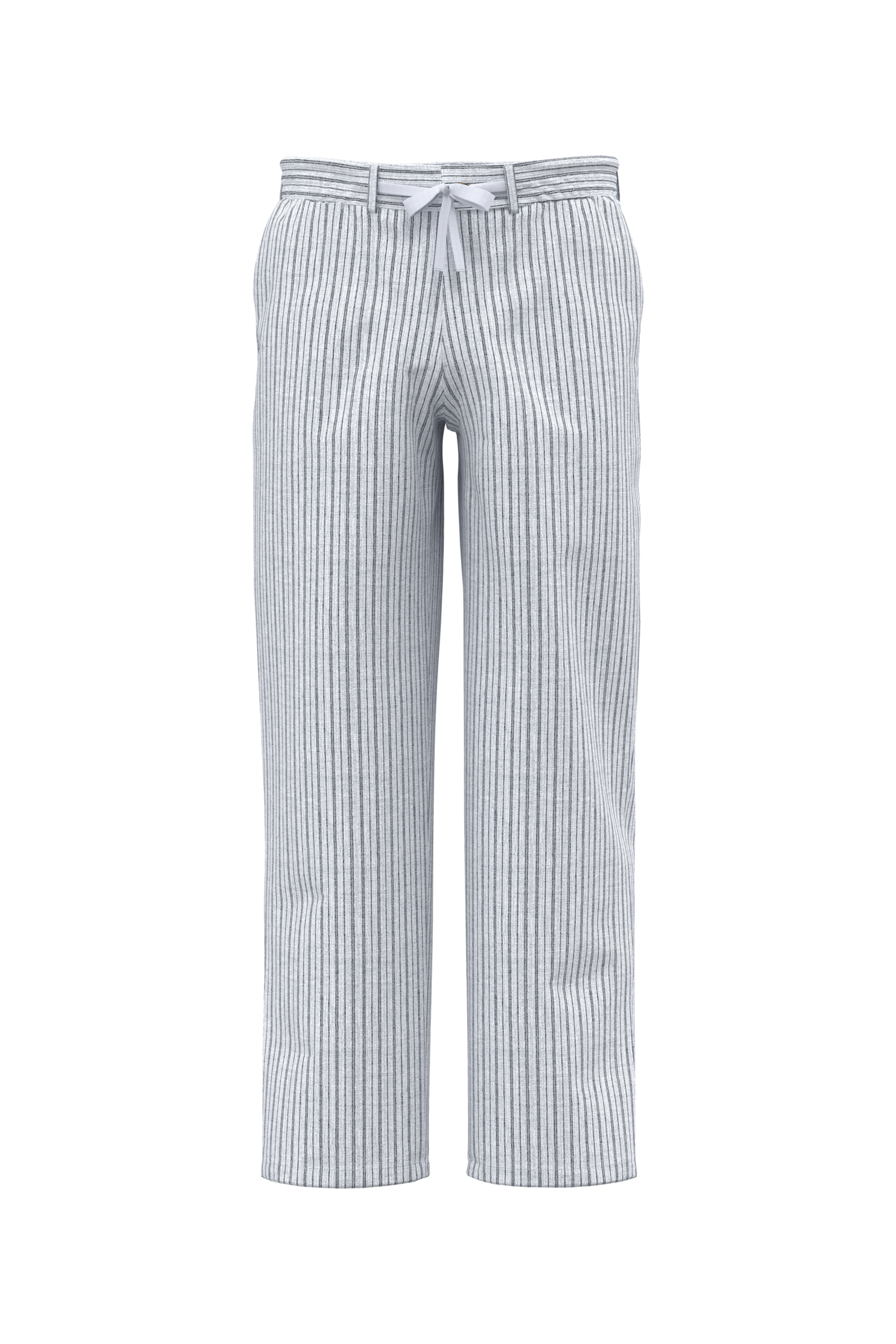 Spasso Gestreepte linnen herenbroek — White / Navy Blue Stripes