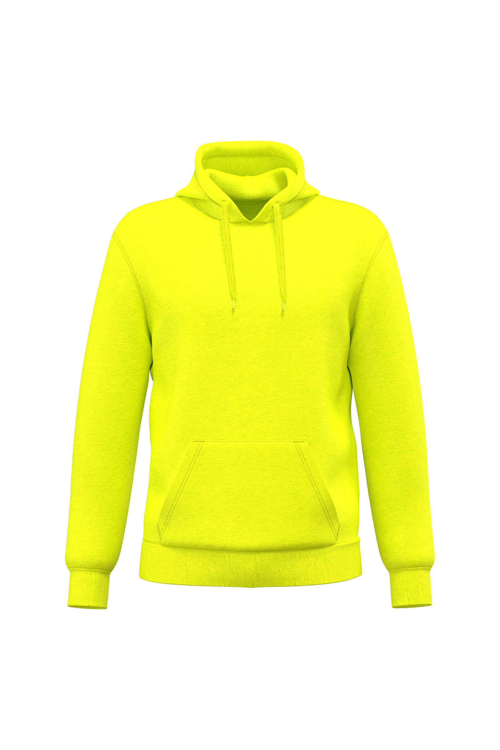 Kariban Gerecyclede uniseks sweater hoodie — Fluorescent Yellow