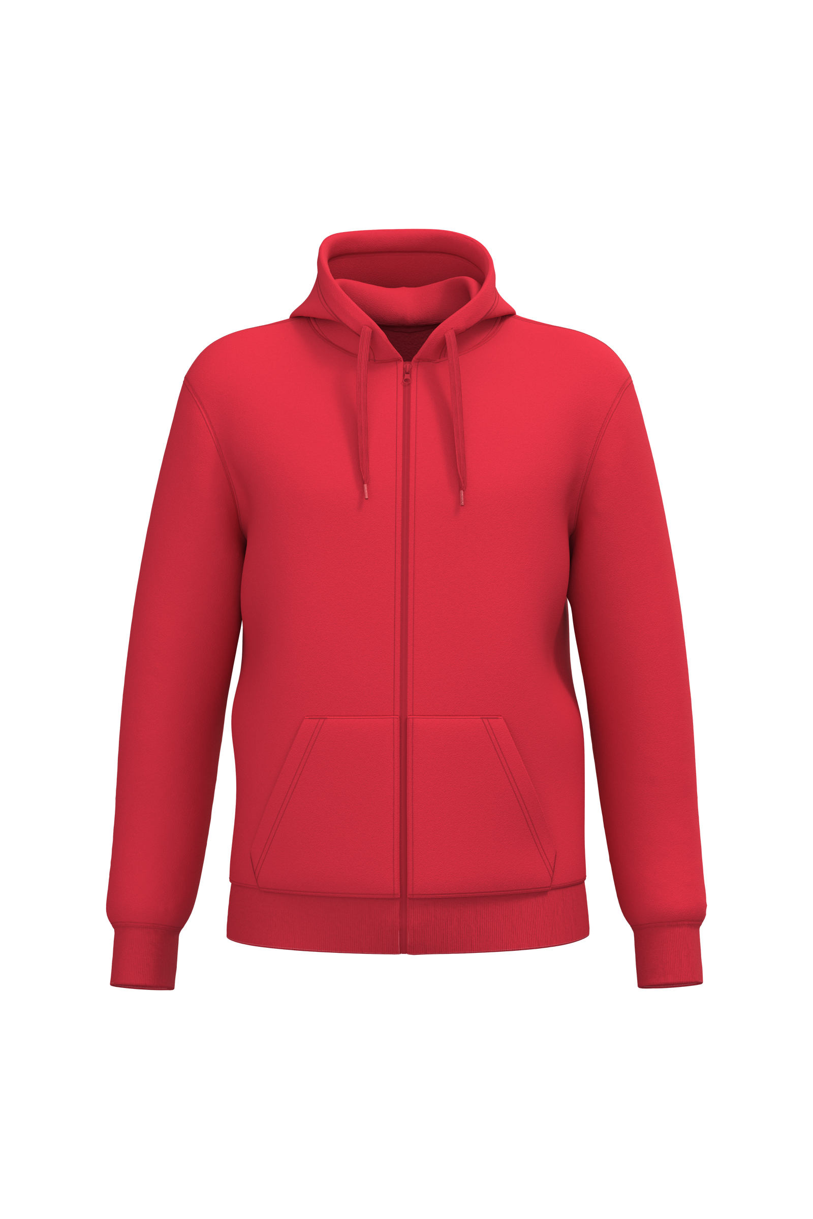 Kariban Gerecyclede uniseks sweater met rits en capuchon — Red
