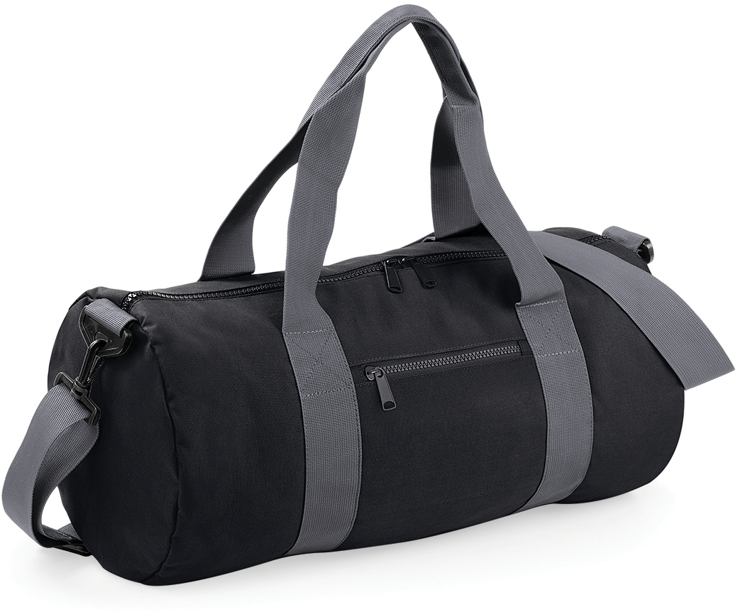 BagBase® Original Barrel Bag — Black / Graphite Grey