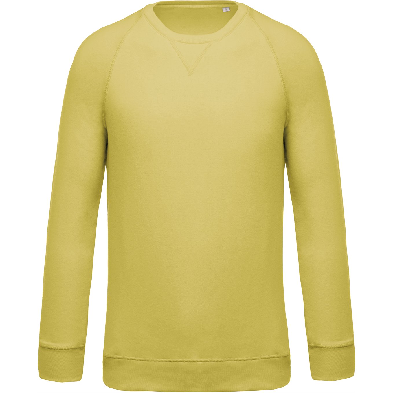 Kariban Herensweater BIO ronde hals raglanmouwen — Lemon Yellow