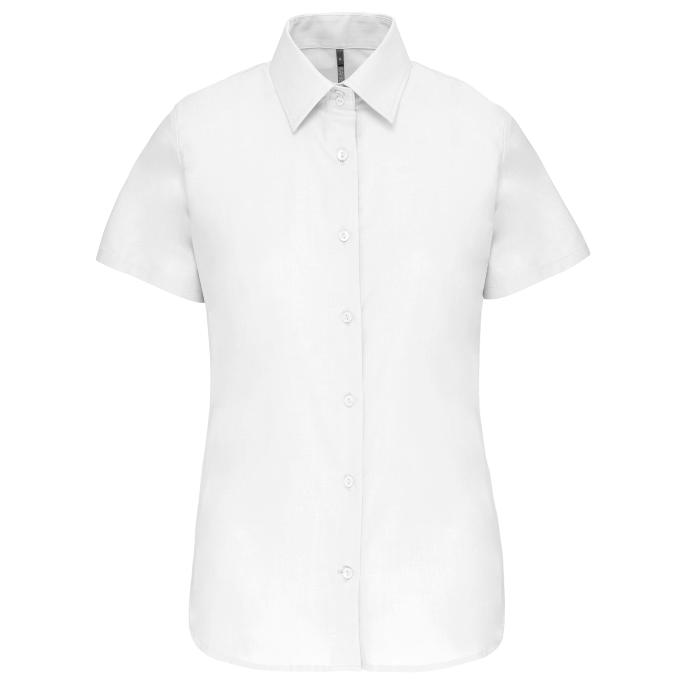Kariban Dames Oxford blouse korte mouwen — White