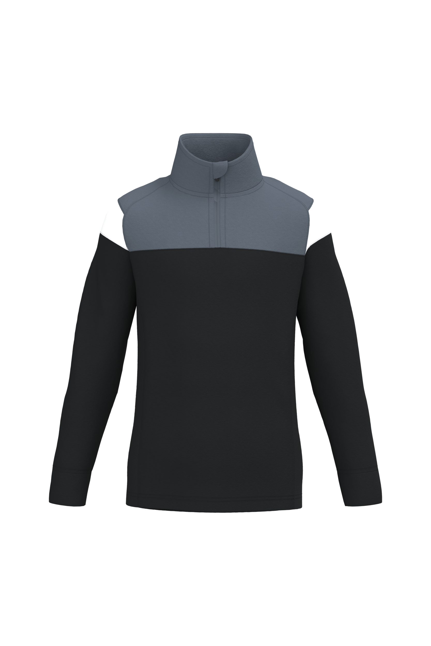PROACT® Trainingssweater 1/4 rits kind — Black / sporty grey