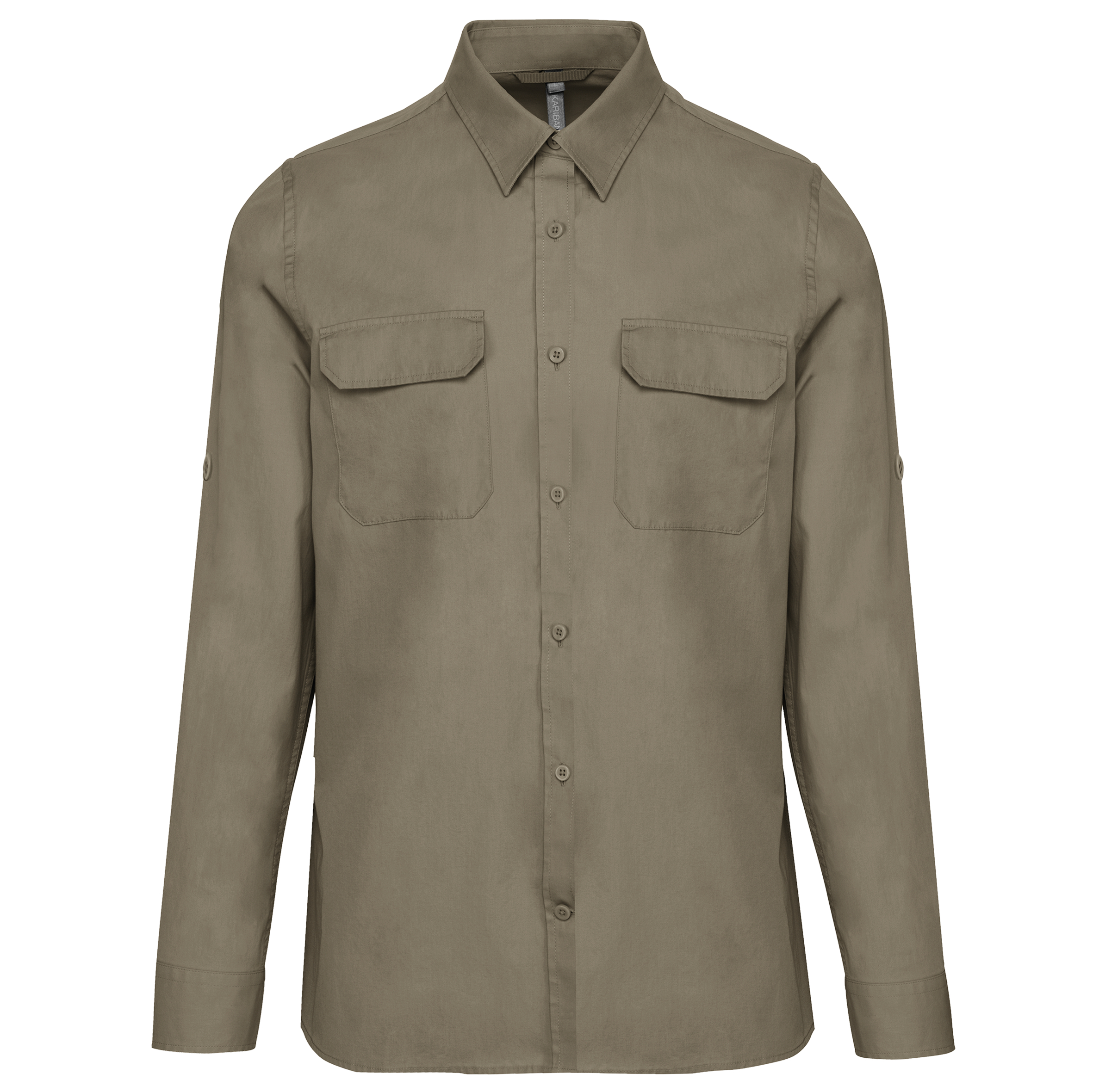 Kariban Overhemd safari lange mouwen — Light khaki