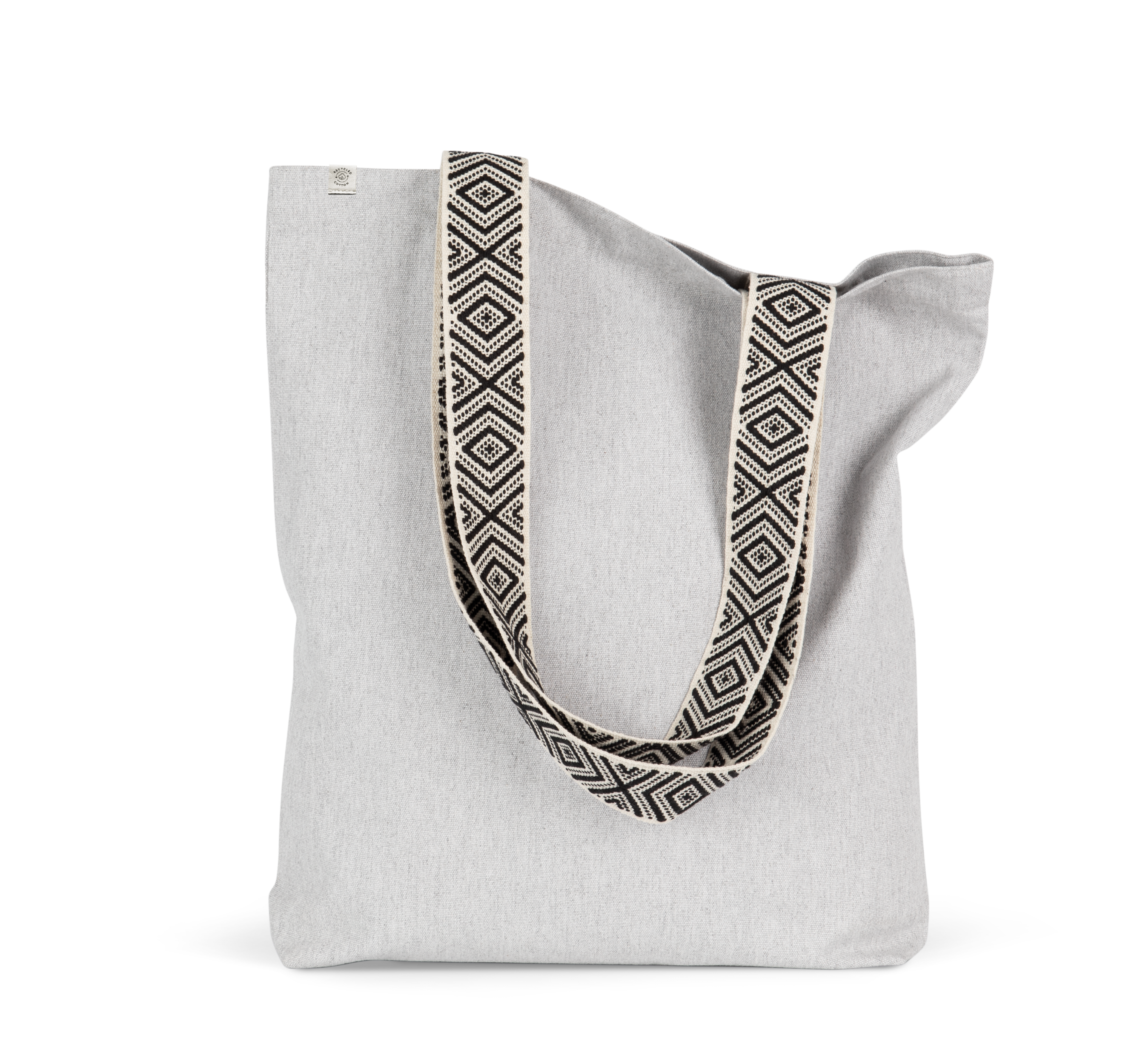 Kimood Gerecyclede shopper — Pebble Grey / Ethnic Black