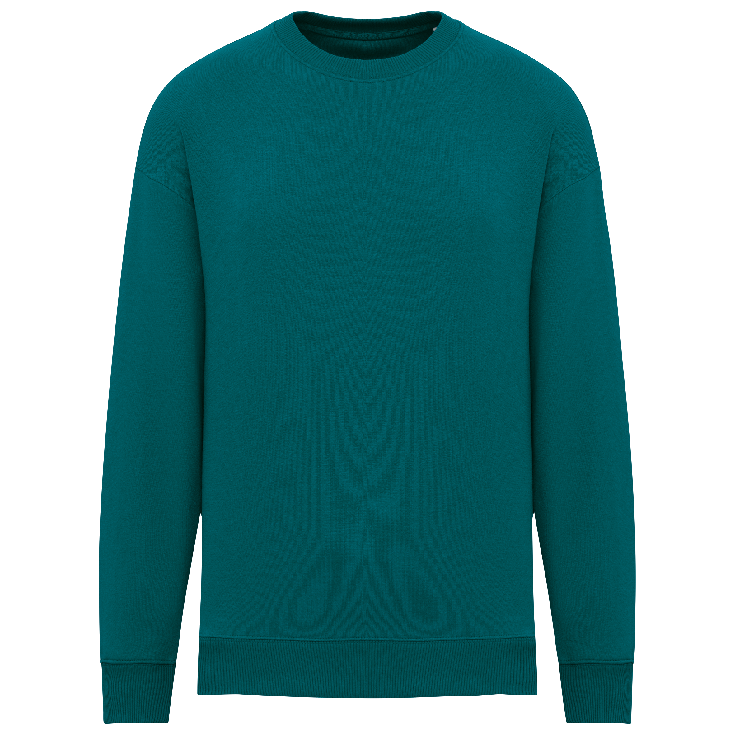 Native Spirit Ecologische oversized uniseks sweater met ronde hals — Peacock Green