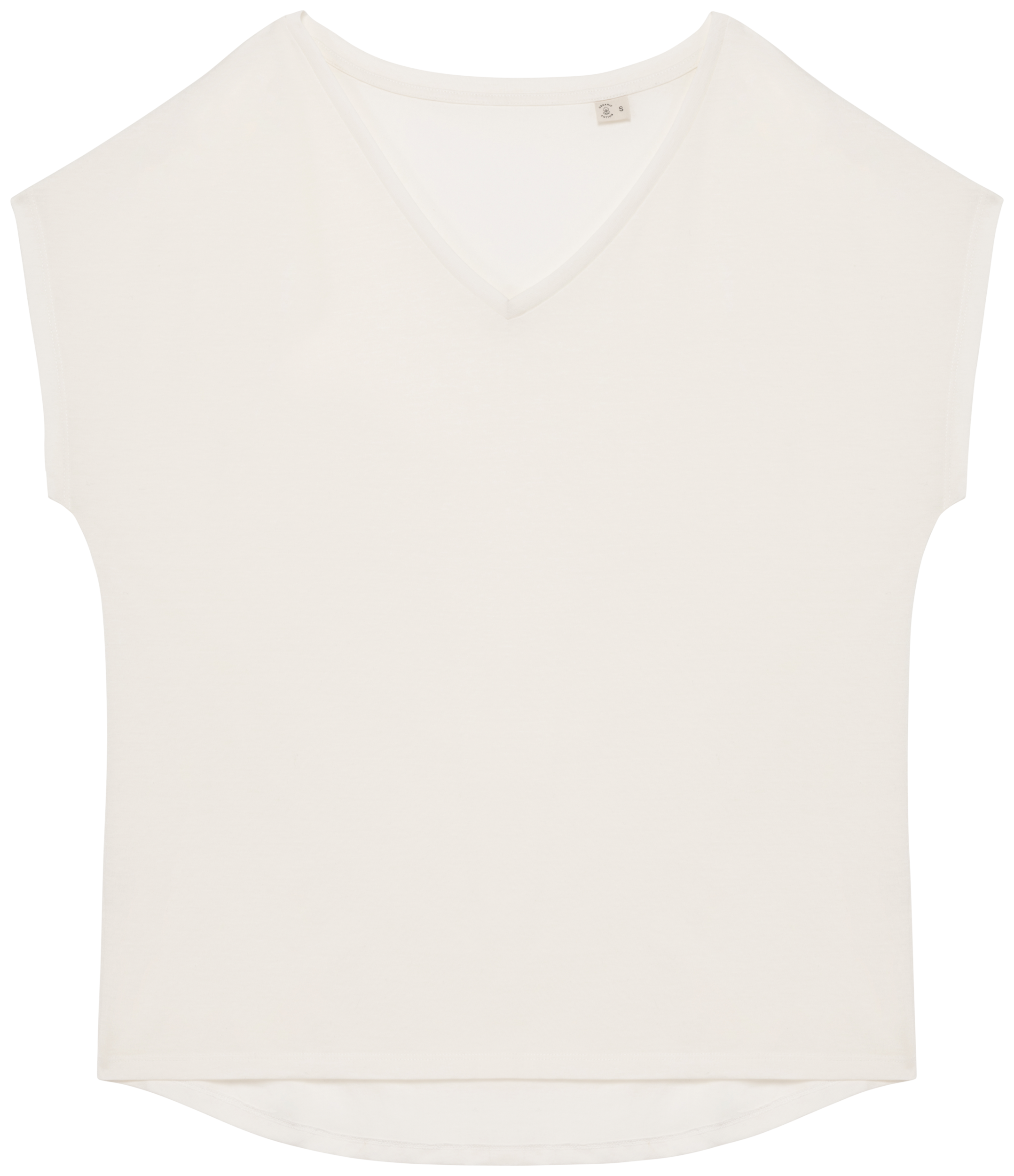 Native Spirit Ecologisch baggy dames T-shirt V-hals — Ivory