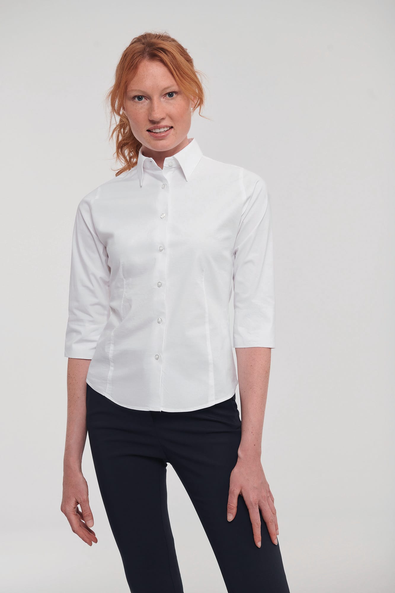 Russell Ladies' 3/4 Sleeve Easy Care Fitted Shirt