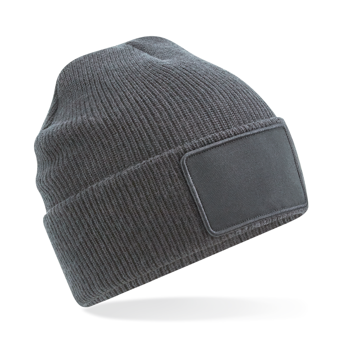 Beechfield® Thinsulate™ muts met afneembare patch — Graphite Grey