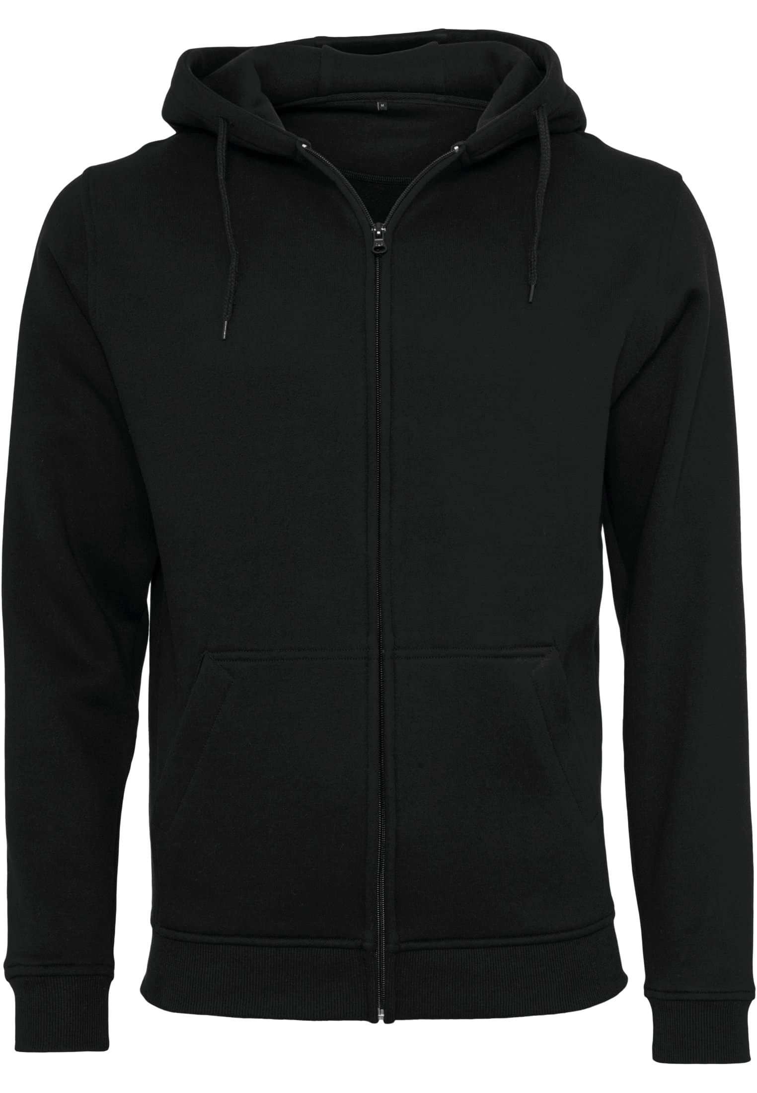 Build your brand Zware hoodie met rits — Black