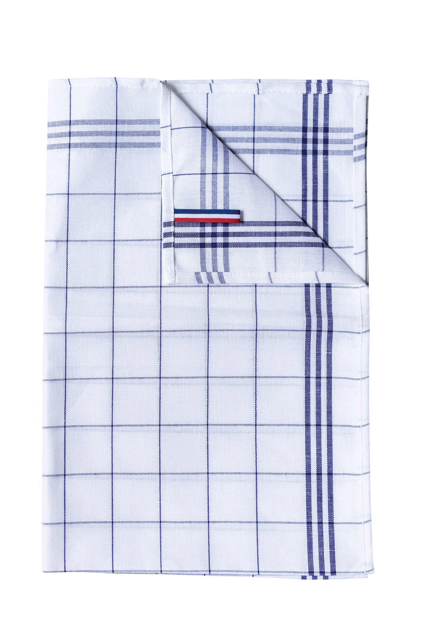 Kariban Geruite theedoek 'Origine France Garantie. — Navy